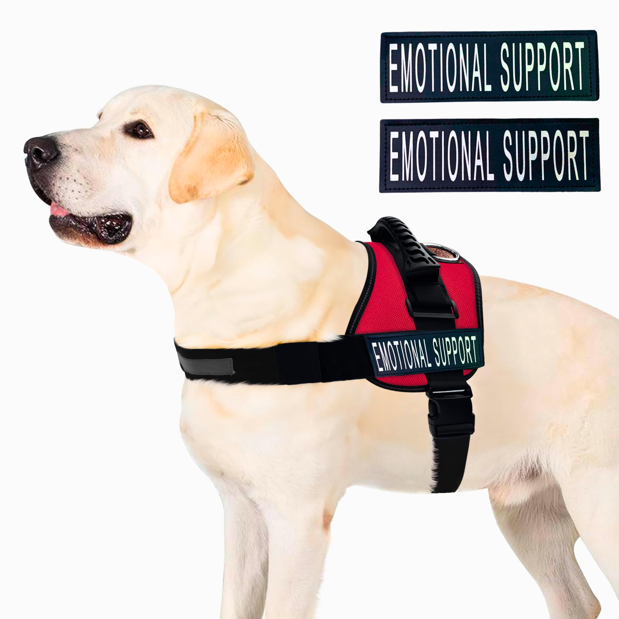 ALBCORP Emotional Support Dog Vest - Reflective Harness for Small Dogs with Comfortable Mesh Padding - XXS to XL Sizes - Includes ESA Patches (Red) - Perfect for Therapy Dogs, Travel & Public Outings