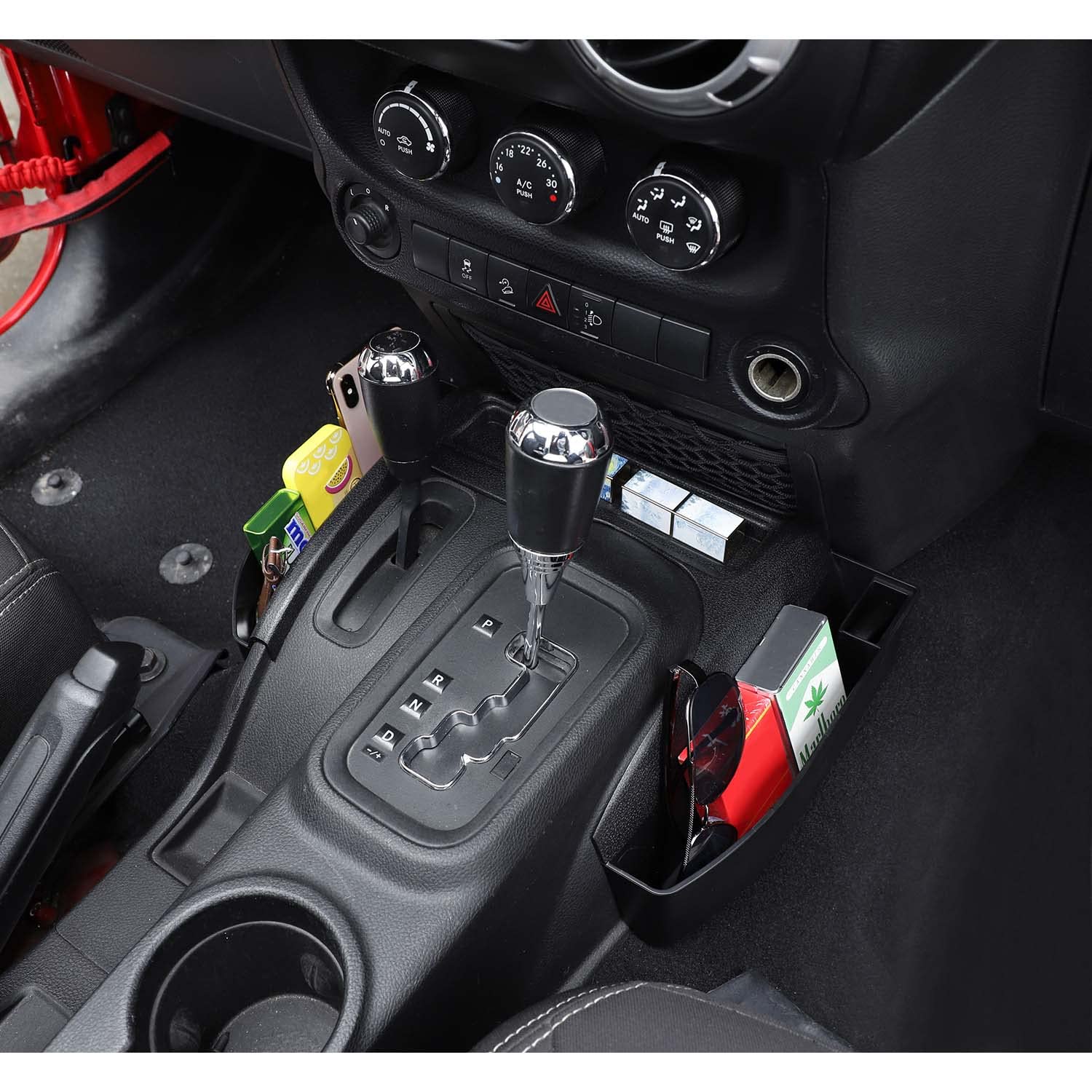 RT-TCZ Center Console Organizer Tray for Jeep Wrangler JK JKU (2011-2017) - Gear Shift Storage Box with Non-Slip Design | Perfect for Phone, Keys & Small Items | Interior Accessories for Car Organization & Road Trips