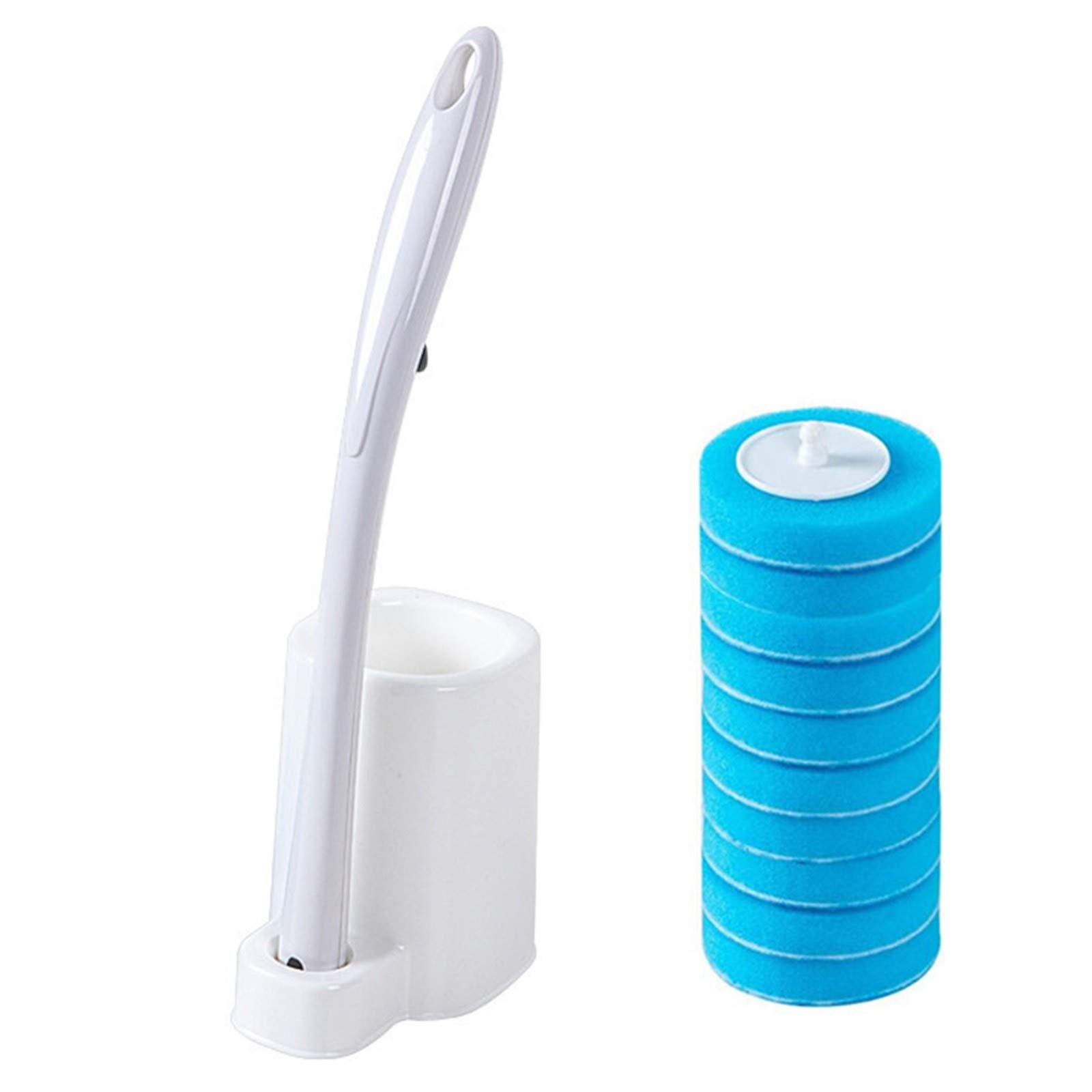 Disposable Toilet Brush with Holder - No Dead Corner Cleaning for Bathroom Hygiene | Space-Saving Design with Shelf for Towel Storage | Perfect for Small Bathrooms, Apartments & RVs