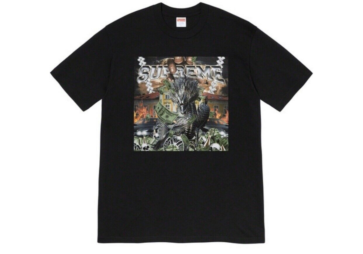 Supreme Dragon Graphic T-Shirt for Men - Black Cotton Short Sleeve Tee - Streetwear Fashion & Casual Wear