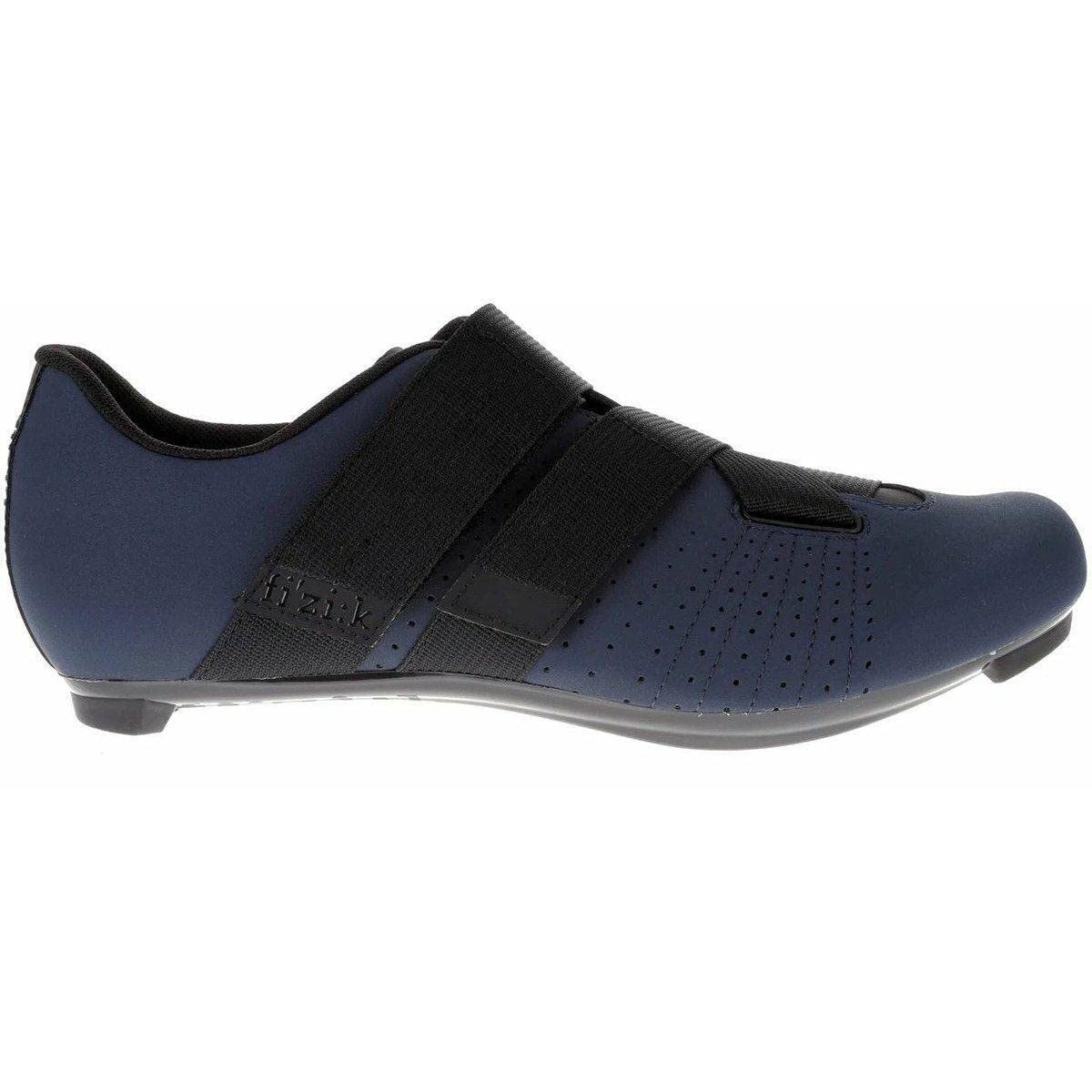 Fizik Men's Tempo R5 Powerstrap Road Cycling Shoes - Navy/Black | Performance Bike Shoes for Road Cycling & Training | Size 44 | Perfect for Competitive Riders & Long-Distance Cycling