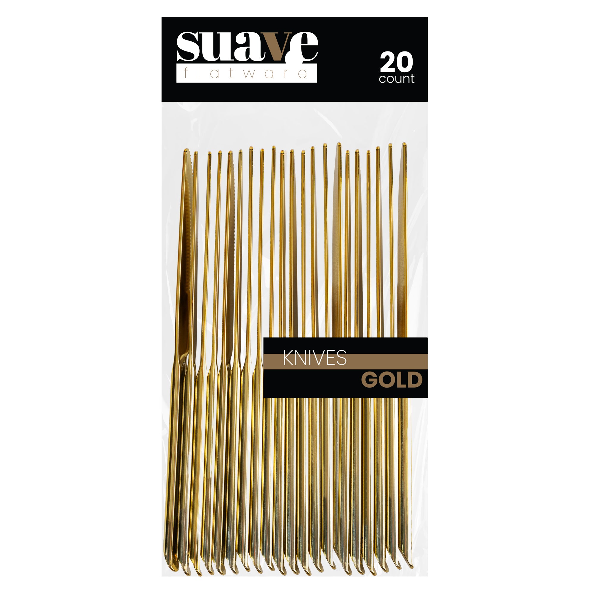Suave Collection Gold Flatware Set - 20 Piece Stainless Steel Cutlery for Dining, Parties & Gifts | Elegant Tableware for Home, Restaurant & Wedding Use