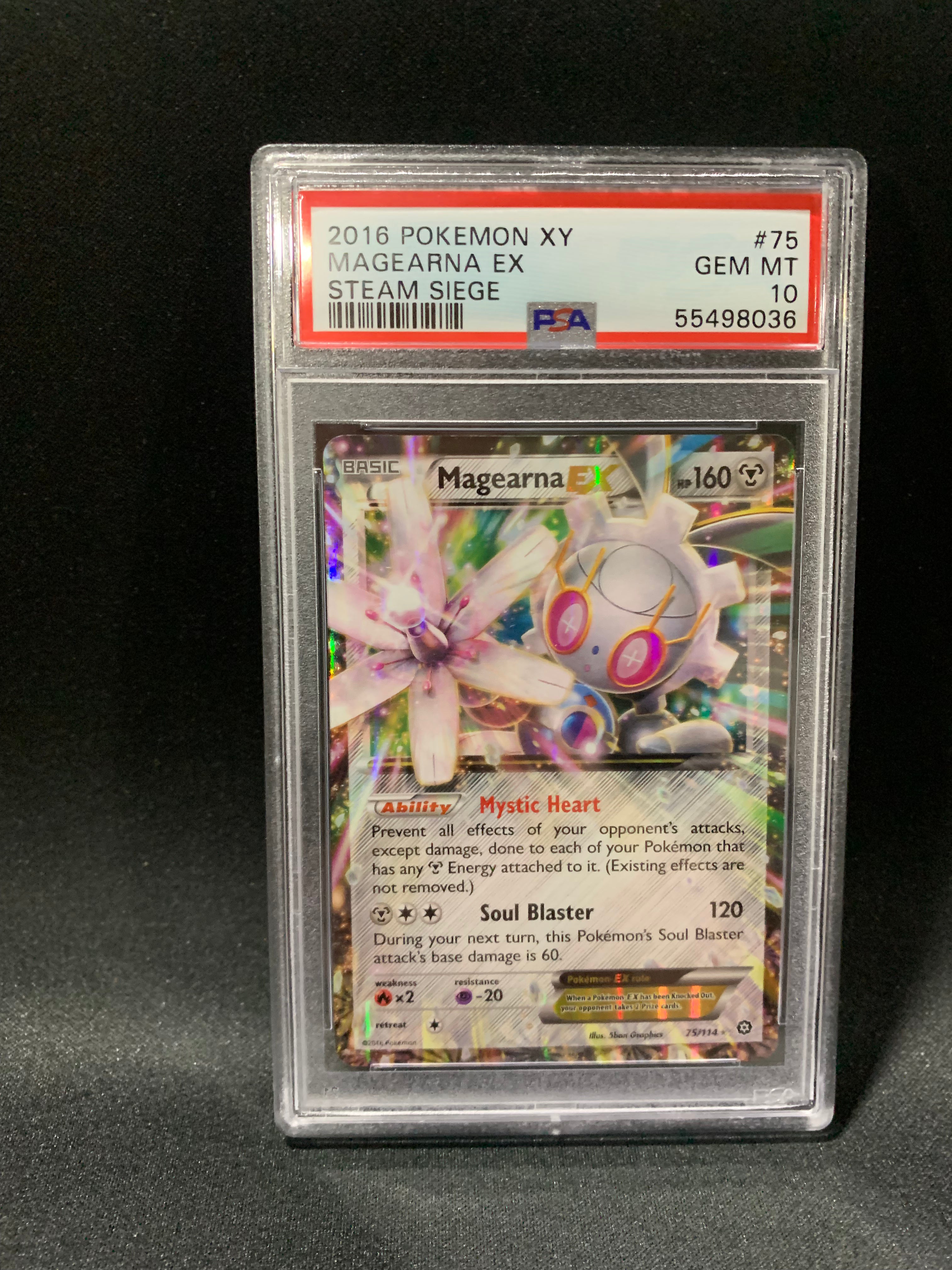2016 Pokemon XY Steam Siege Magearna EX #75 PSA GEM MT 10 - Rare Trading Card for Collectors & Competitive Play