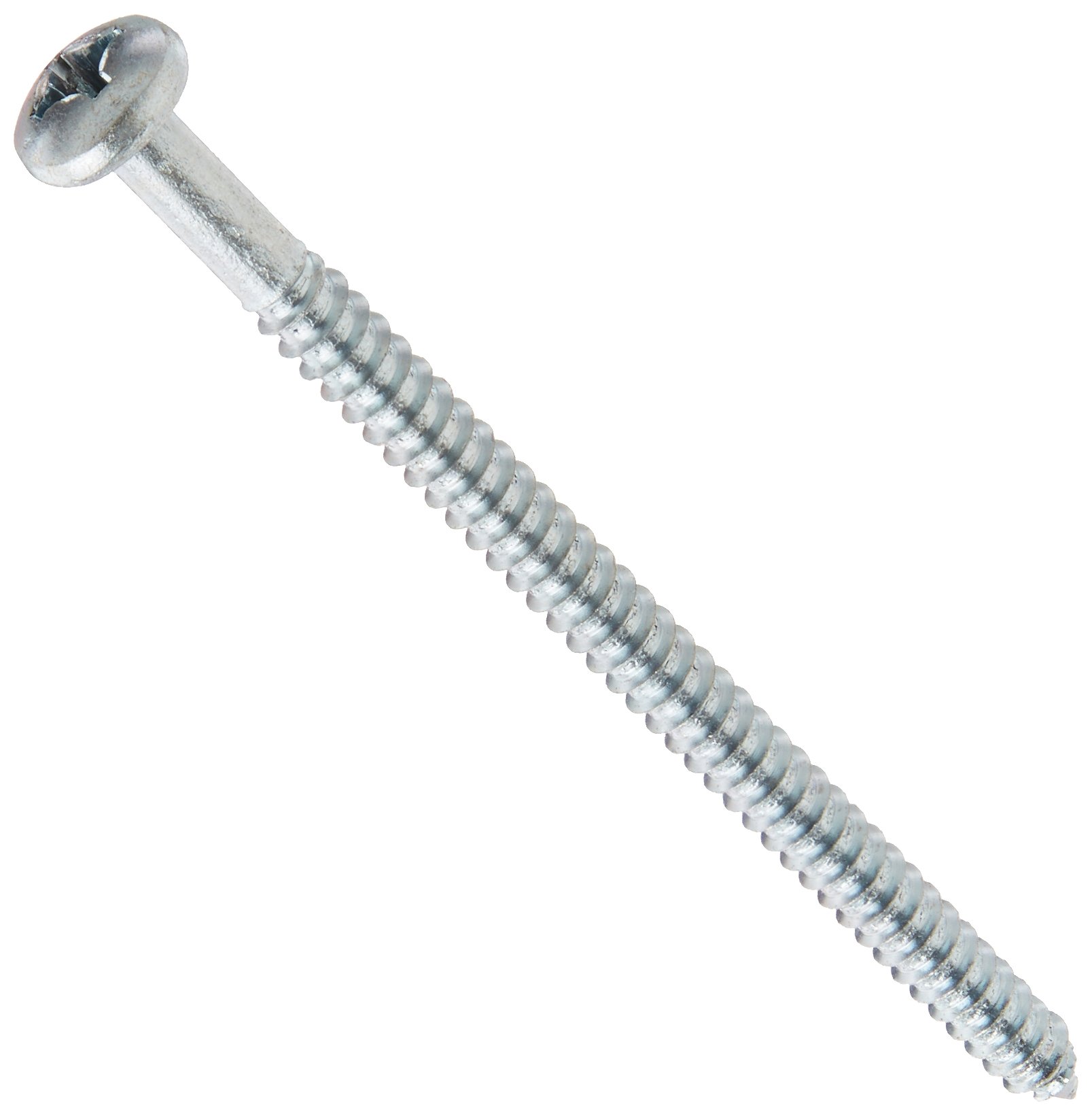 Small Parts 1256ABPP Zinc Plated Steel Sheet Metal Screw, Pan Head Phillips Drive Type AB, #12-14 Thread, 3-1/2