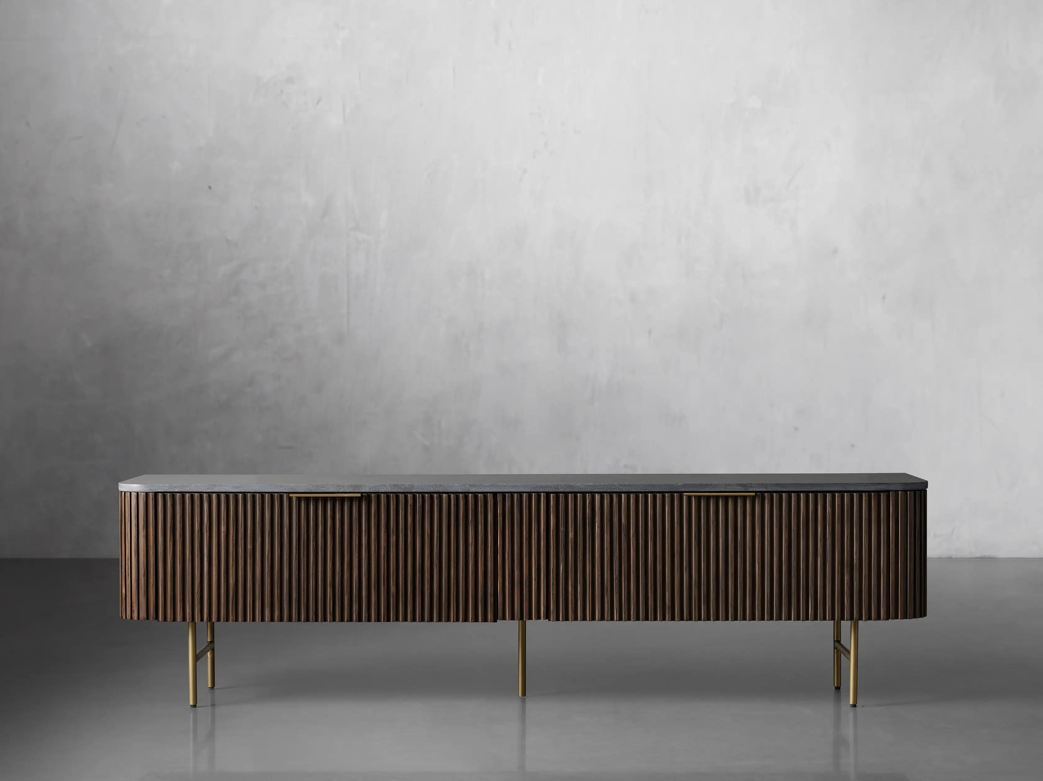 Fimley Low Media Console - Modern TV Stand with Storage for Living Room, Bedroom & Home Theater - Perfect for Organizing Electronics & Entertainment Systems
