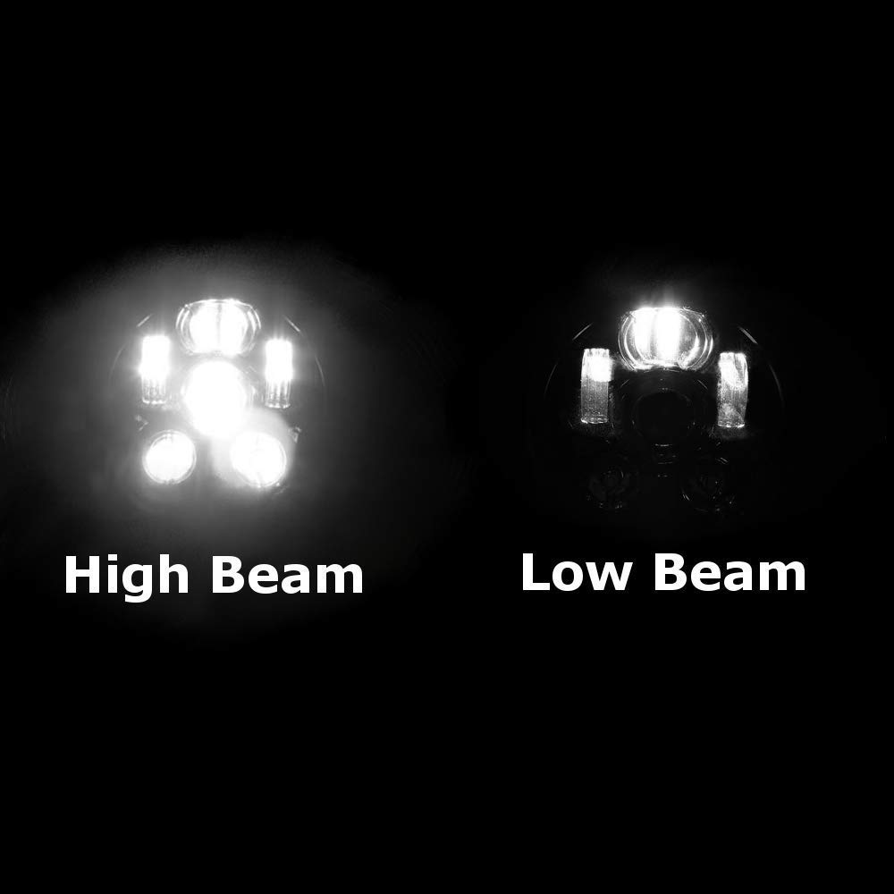 Eagle Lights Valkyrie 7 Inch LED Projection Headlight Kit for Harley Davidson 96-03 - Black Motorcycle Headlights for Night Riding & Custom Bike Upgrades