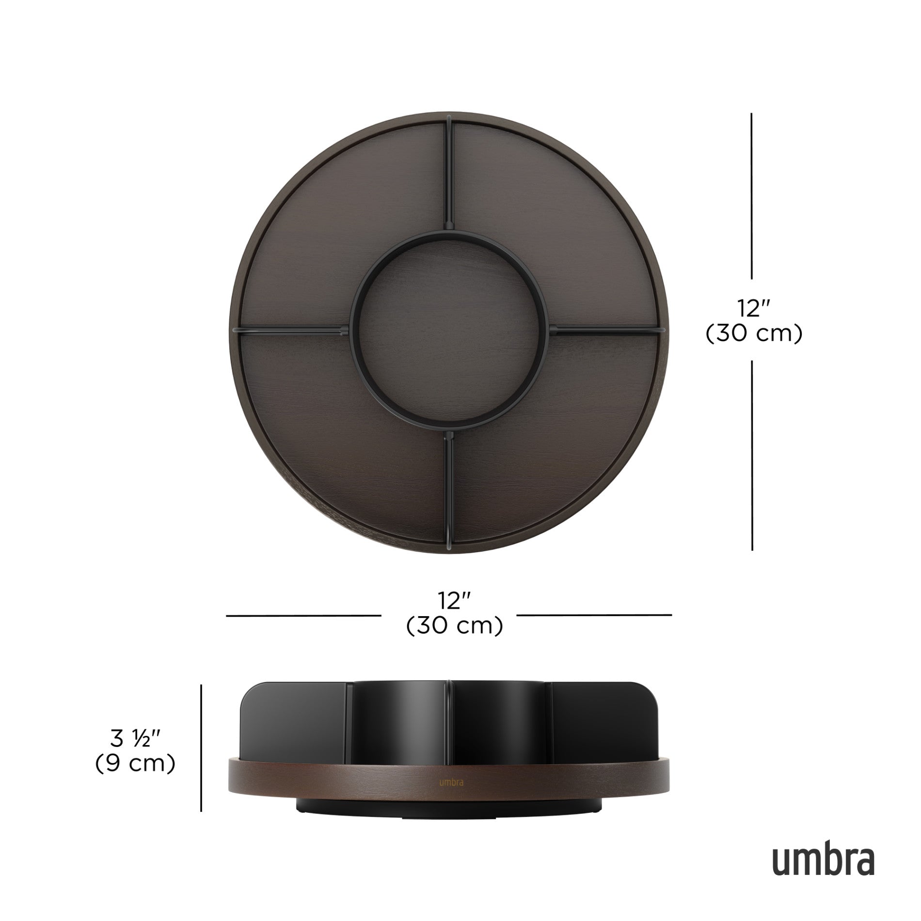 Bellwood Lazy Susan Turntable - 12 Inch Round Rotating Tray for Kitchen, Dining Table, Spice Organization - Perfect for Serving Food, Organizing Condiments & Decorating