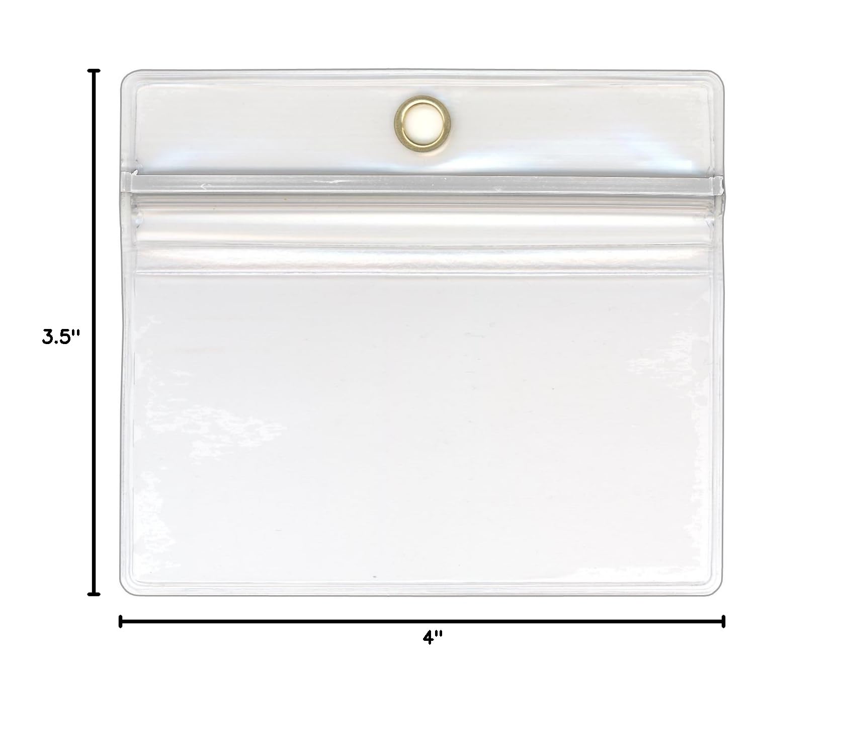 StoreSMART - 50 Pack Clear Plastic ID Badge Holders with Zipper & Metal Grommet - Horizontal Open Design (R1634ZIPL-50) - Perfect for Conferences, Events, and Workplace Identification