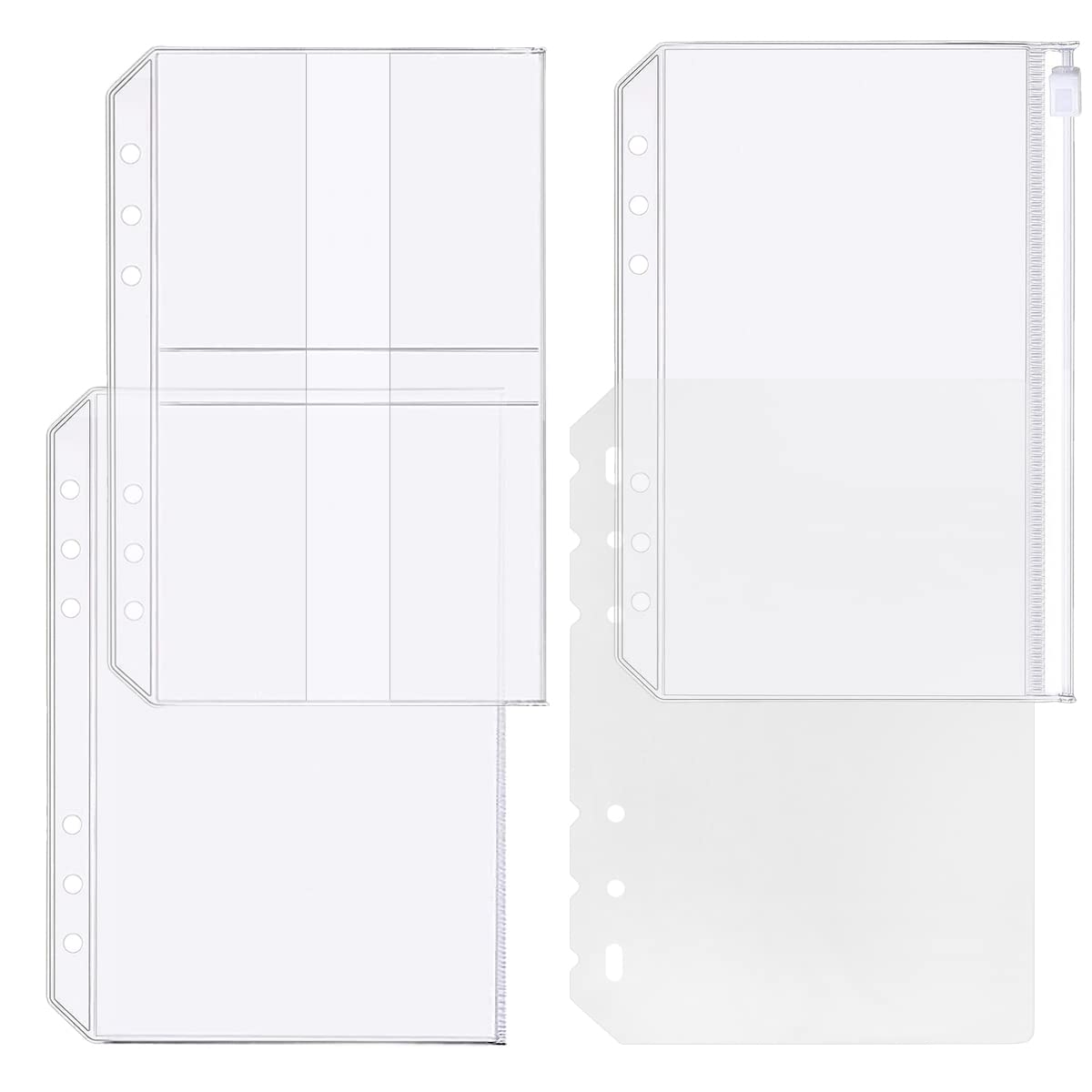 4 Pack A5 6-Hole Binder Accessory Set - Includes Binder Dividers, Pockets, Zipper Folder & Name Card Holder for School, Office & Home Organization (Perfect for Students, Teachers & Professionals)