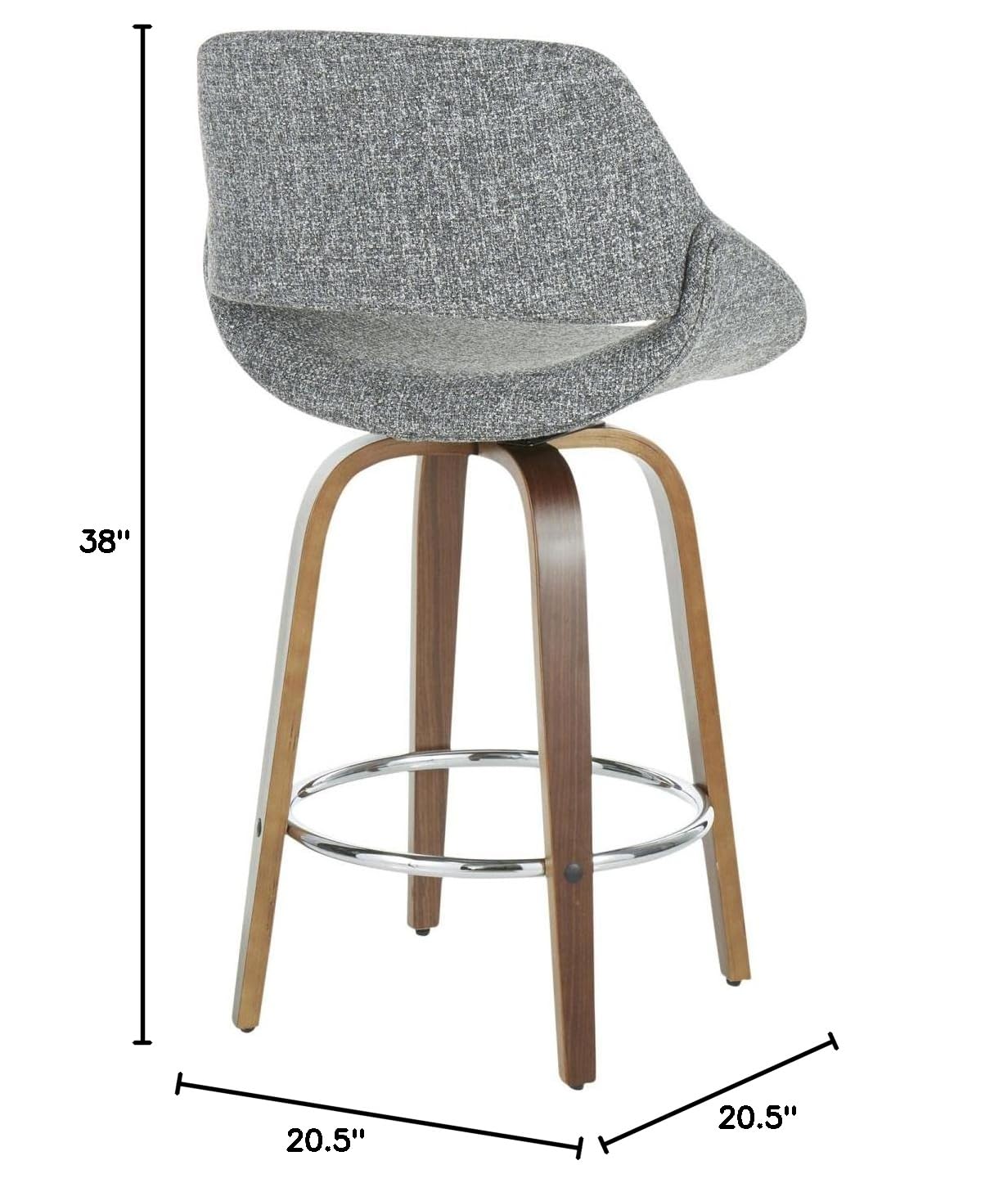 LumiSource Walnut Wood Counter Stools Set of 2 - 24