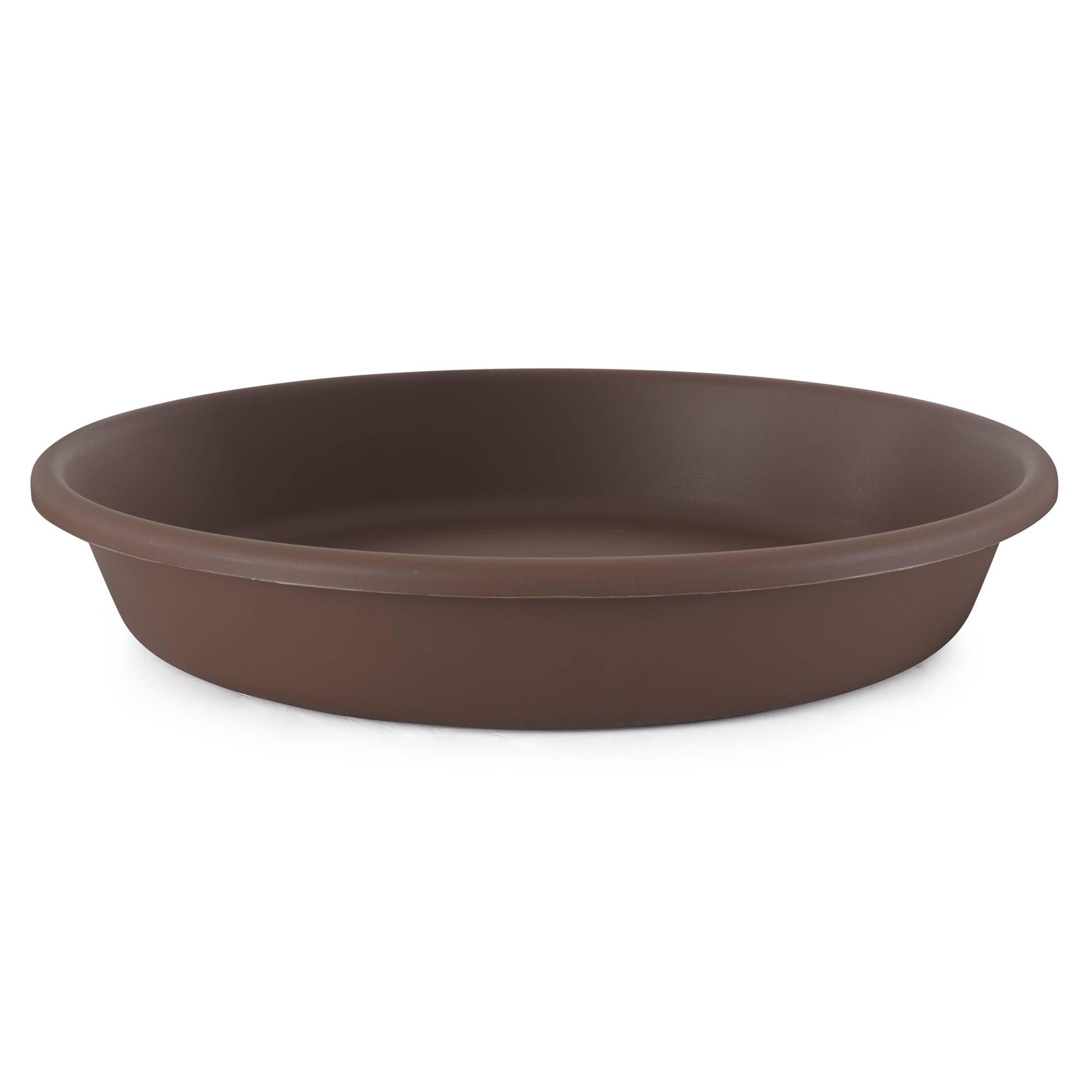 The HC Companies 21 Inch Round Plastic Flower Pot with Deep Saucer - 12 Pack Chocolate Brown Planter for Indoor/Outdoor Plants | Durable Garden Container for Herbs, Flowers & Vegetables