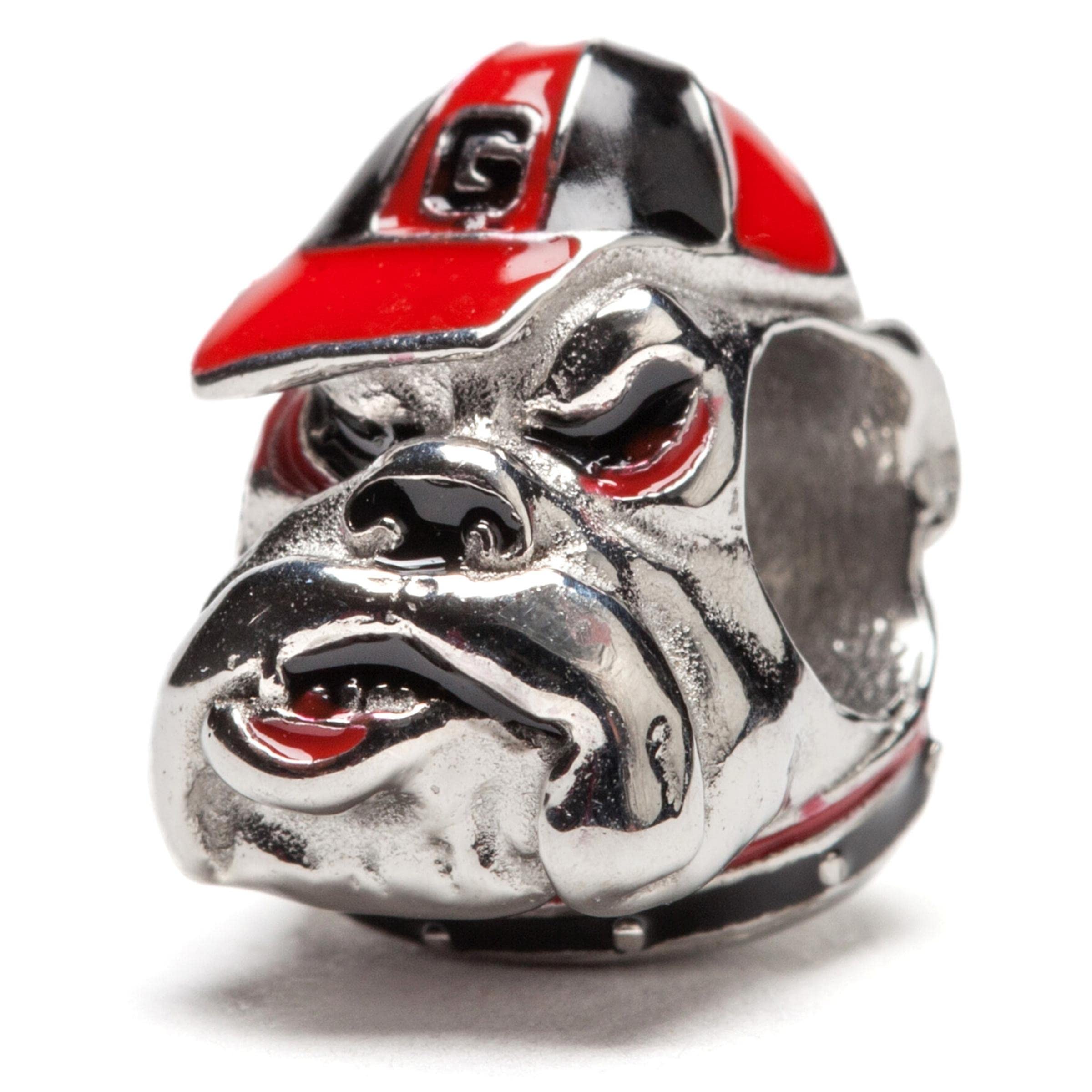 University of Georgia UGA Bulldogs Charm Bracelet - Stainless Steel Jewelry with Bulldog & Crystal Charms | Officially Licensed College Sports Accessory | Perfect for Game Day, Graduation Gifts & UGA Fans