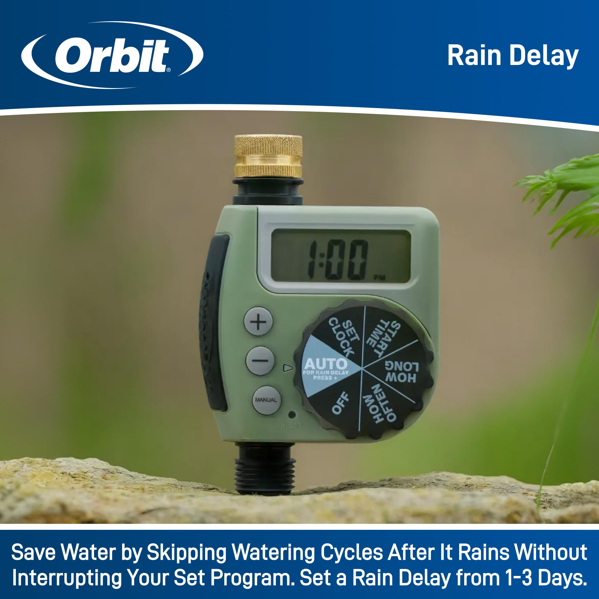 Orbit 62056 Single Outlet Hose Faucet Timer - Automatic Water Timer for Garden, Lawn, and Sprinkler System - Easy-to-Use Dial Irrigation Controller for Outdoor Watering
