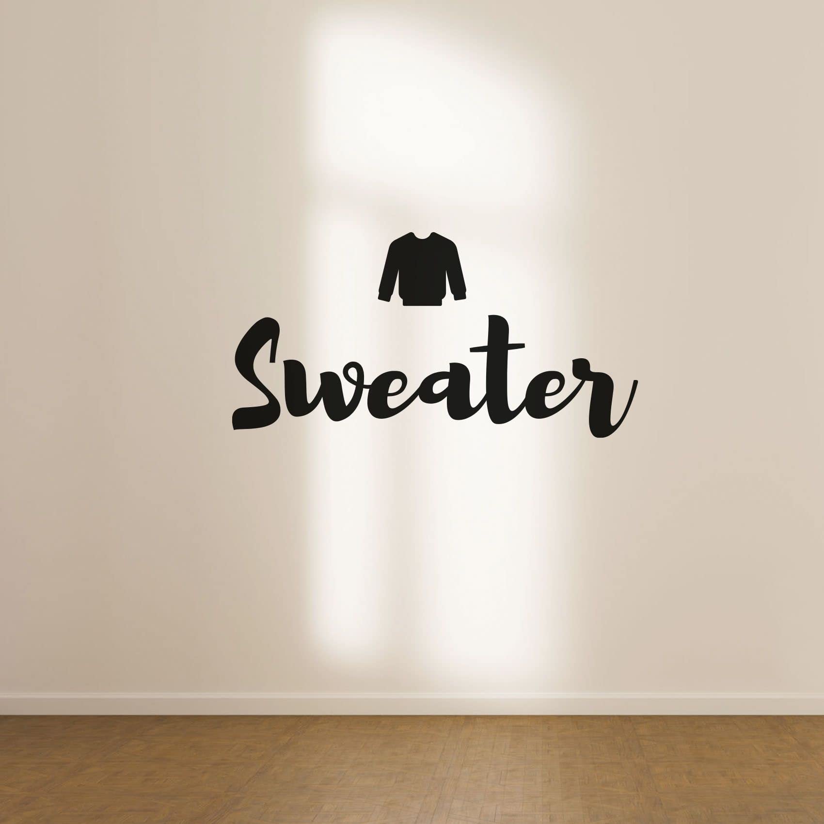 Stylish Vinyl Wall Decal - 8x20 Inch Closet Sweater Area Label for Shoe Storage & Wardrobe Organization | Perfect for Dressing Rooms, Bedroom Closets & Home Decor