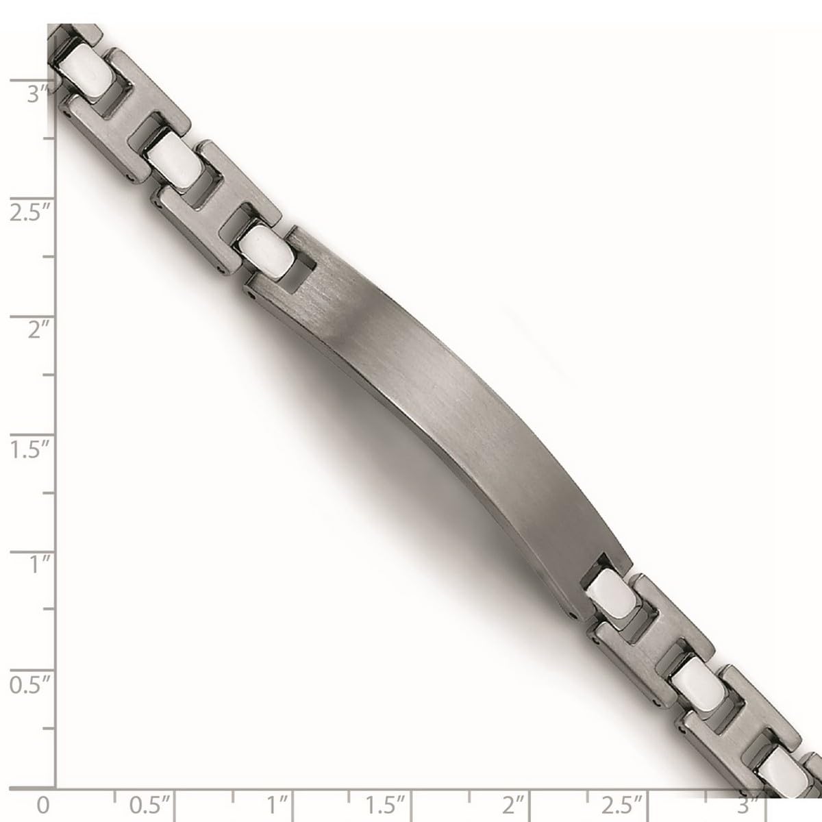 Titanium Fold Over Brushed & Polished ID Bracelet for Women - 8.5 Inch 8mm Wide Identification Jewelry - Perfect for Everyday Wear, Gifts & Medical Alert Purposes