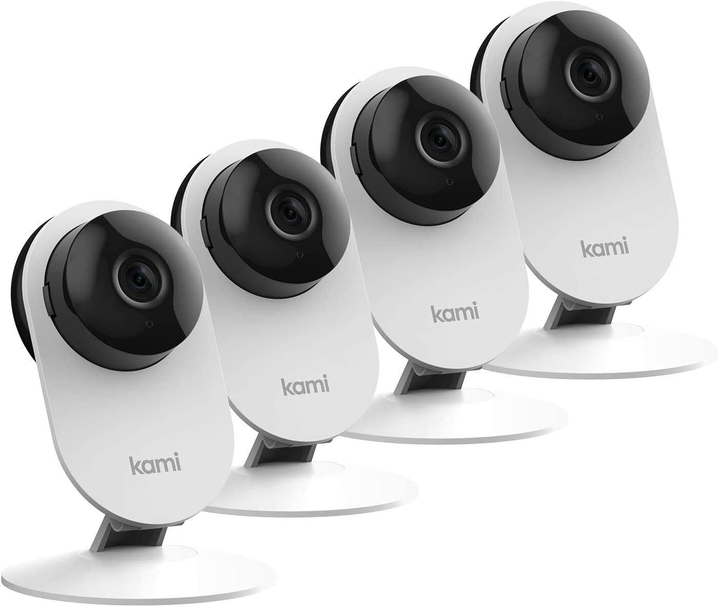 Kami 1080P Wireless Security Camera 4-Pack with Face Detection & Activity Zones - Indoor/Outdoor IP Home Surveillance System, Alexa & Google Assistant Compatible, Works with Kami & YI Home App - Perfect for Baby Monitoring, Pet Watching & Home Security