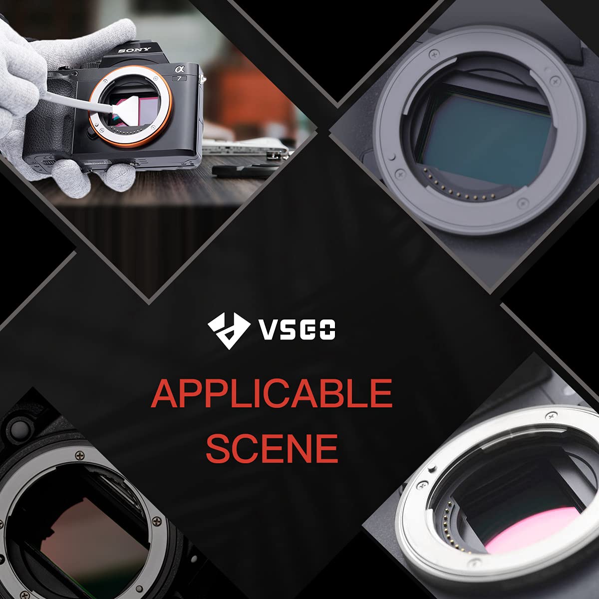VSGO 34mm CMOS Sensor Cleaning Kit for Mirrorless & Medium Format Cameras - 12 Swabs & 10ml Cleaner (VS-S04E) | Professional Camera Maintenance for DSLR, Mirrorless & Digital Cameras