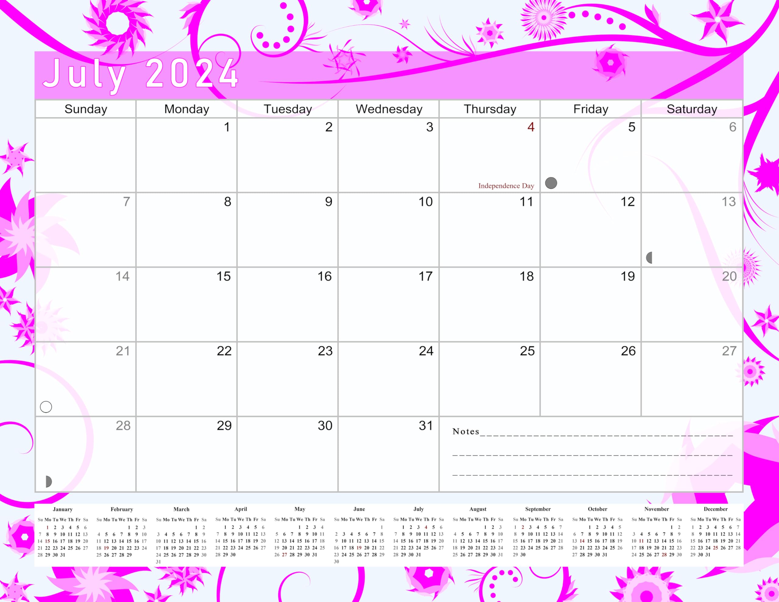 2024-2025 18-Month Magnetic Desk Calendar & Wall Planner - Monthly Organizer with Bonus Stickers (Edition #10) for Office, Home, School & Gift Giving
