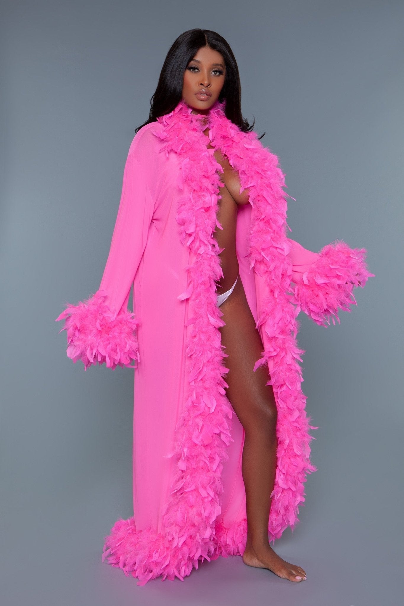 BeWicked Women's Glamour Robe BW834 - Sexy Satin Lingerie Robe for Women - Perfect for Boudoir, Bridal Shower & Romantic Nights