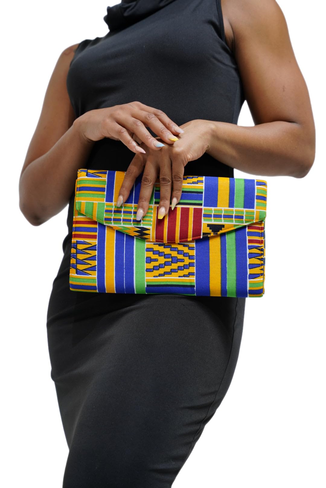 Stylish African Print Clutch Purse for Women - Handmade Ankara Fabric Evening Bag - Perfect for Parties, Weddings & Special Occasions