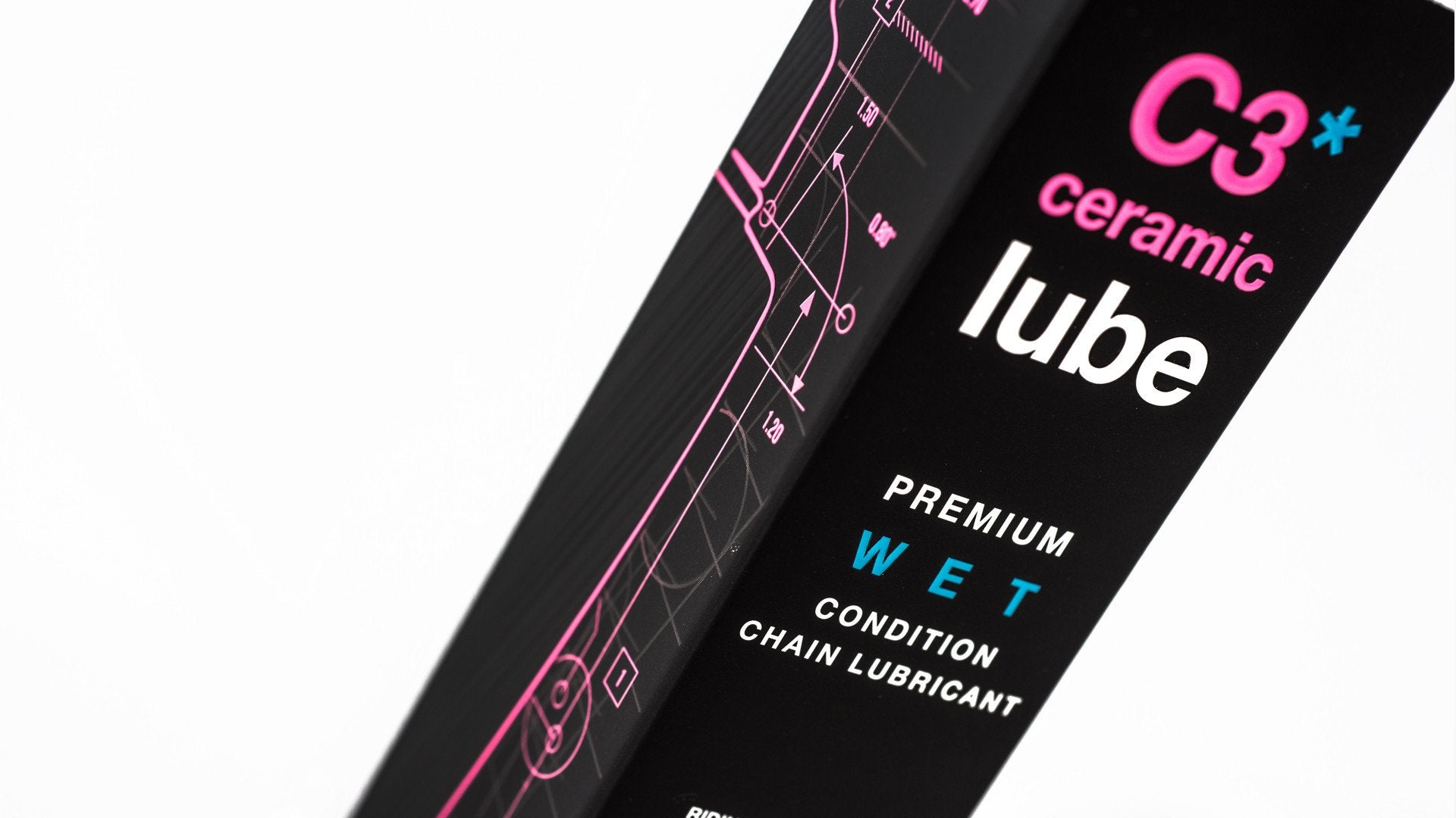 C3 Wet Weather Ceramic Bicycle Chain Lube 120ml - Premium Bike Lubricant for Rainy & Muddy Conditions - Ideal for Mountain Biking, Road Cycling & Commuting in Wet Weather