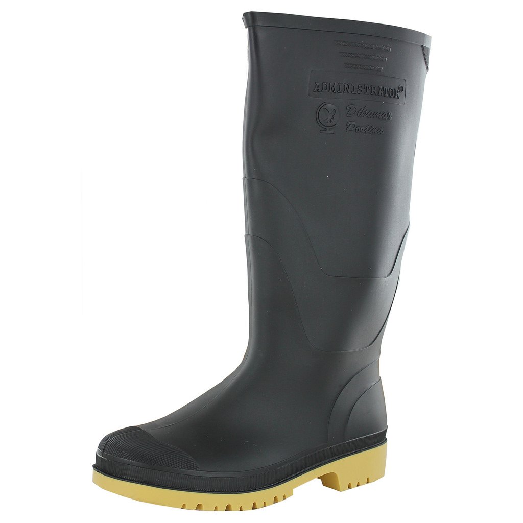 Dikamar Men's Wellington Boots - Waterproof Rubber Work Boots for Outdoor, Farming & Gardening - Comfortable Slip-On Rain Boots for Men