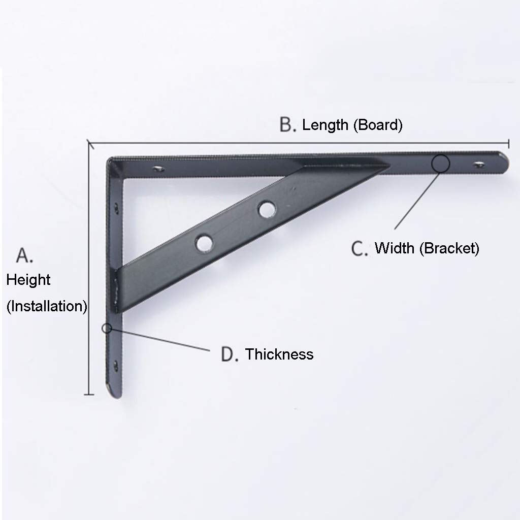 Heavy Duty Triangle Shelf Bracket - Right Angle Iron Support, Wall Mounted Bracket for Shelves, Max Load 220lbs (100kg) - Perfect for Garage Storage, Bookshelves, and Kitchen Cabinets