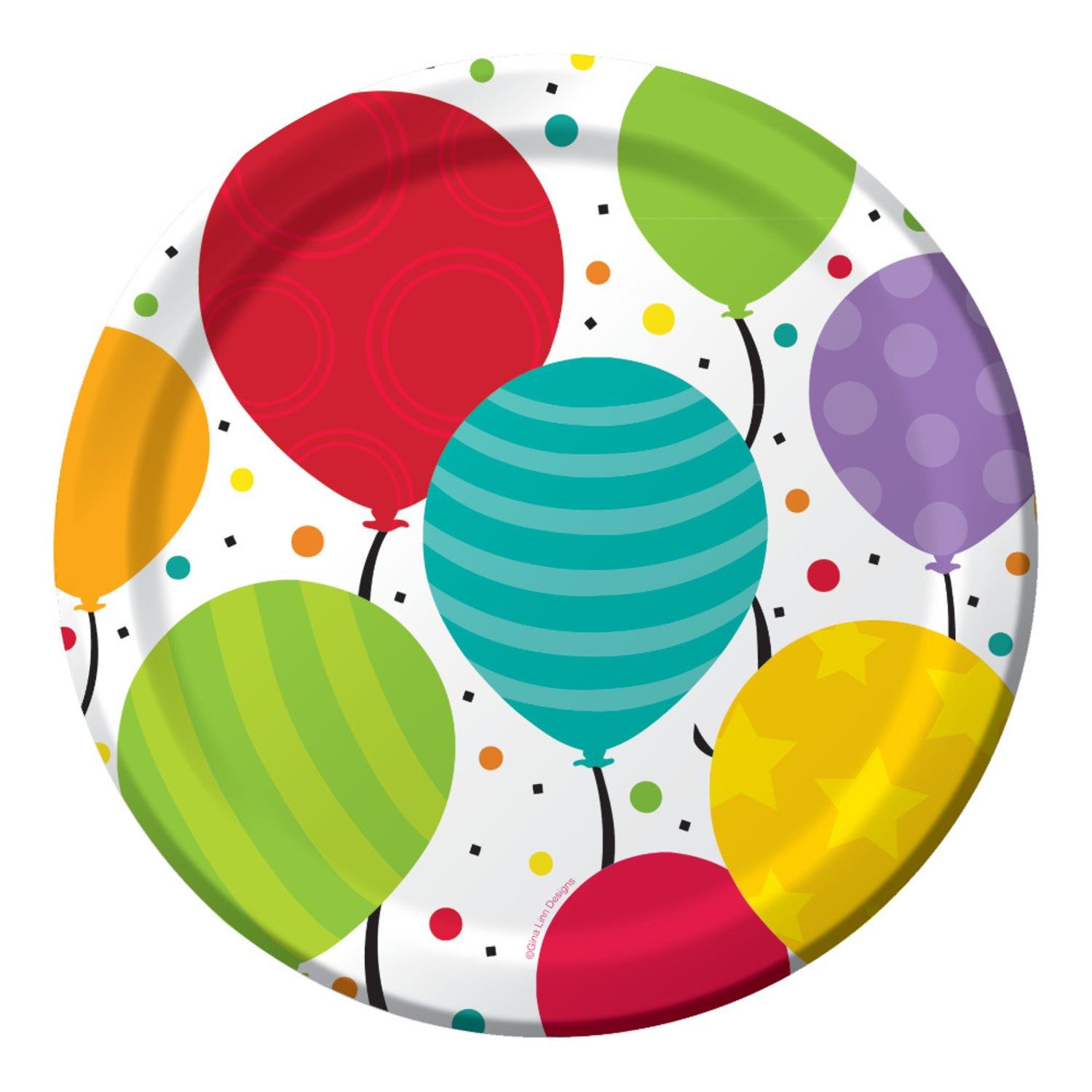 96-Pack Shimmering Balloons Paper Party Plates 9 Inch - Elegant Dinnerware for Birthday Celebrations, Wedding Receptions & Holiday Gatherings