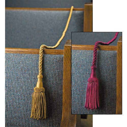 Christian Weighted Pew Rope - 20 Feet Burgundy Church Kneeler Rope (1 Pack) for Church Pews, Wedding Aisle Decor & Religious Ceremonies