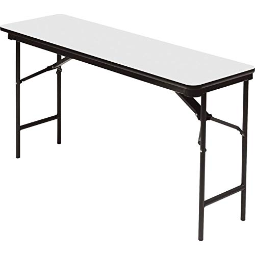 Premium Wood Laminate Folding Table with Charcoal Steel Legs - 18