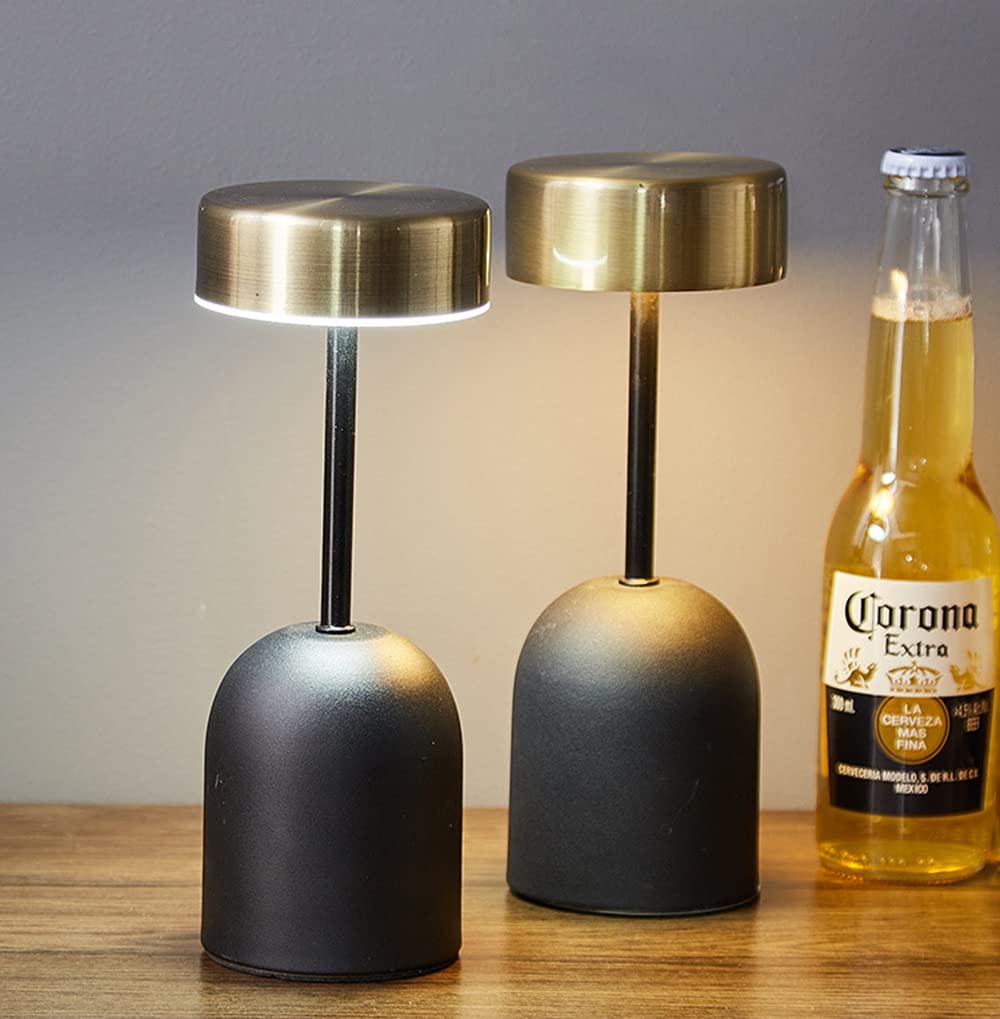 Modern Touch LED Bedside Table Lamp - Golden Farmhouse Night Light with Warm Glow for Bedroom, Office & Living Room Decor | Electroplated Creative Desk Lamp for Home & Workspace
