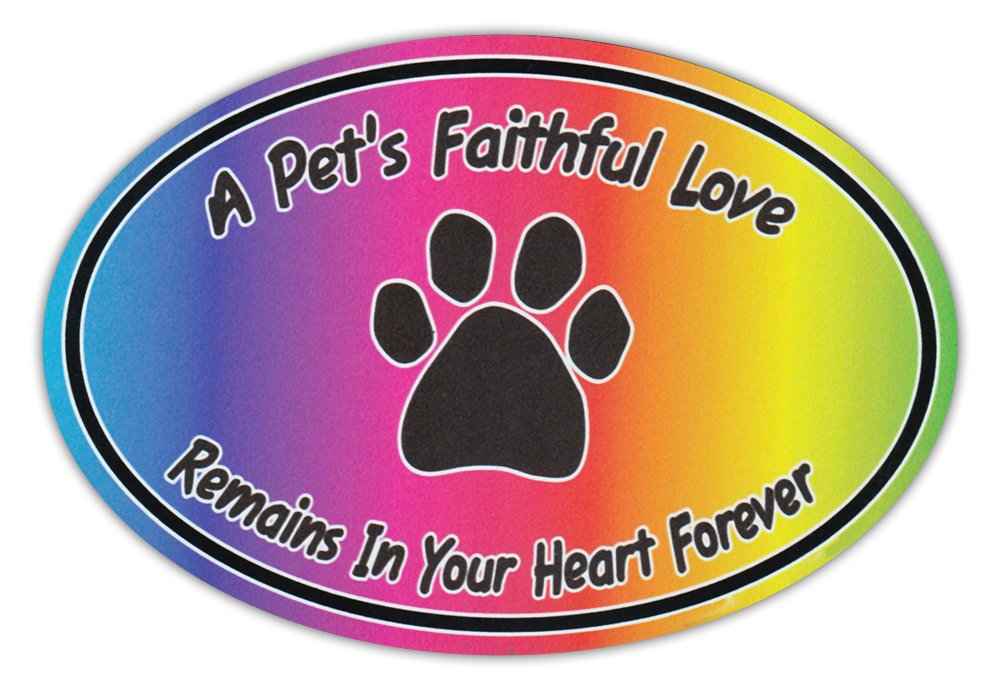 Oval Pet Memorial Car Magnet - Dog Cat Remembrance Sticker for Bumpers