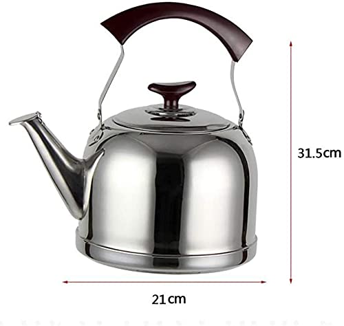 Premium Stainless Steel Whistling Tea Kettle - 5L Large Capacity Stovetop Kettle for Gas, Coal & Induction Cooktops - Classic Kitchenware for Tea Brewing & Home Decor | Perfect for Morning Tea, Camping & Cozy Kitchen Moments