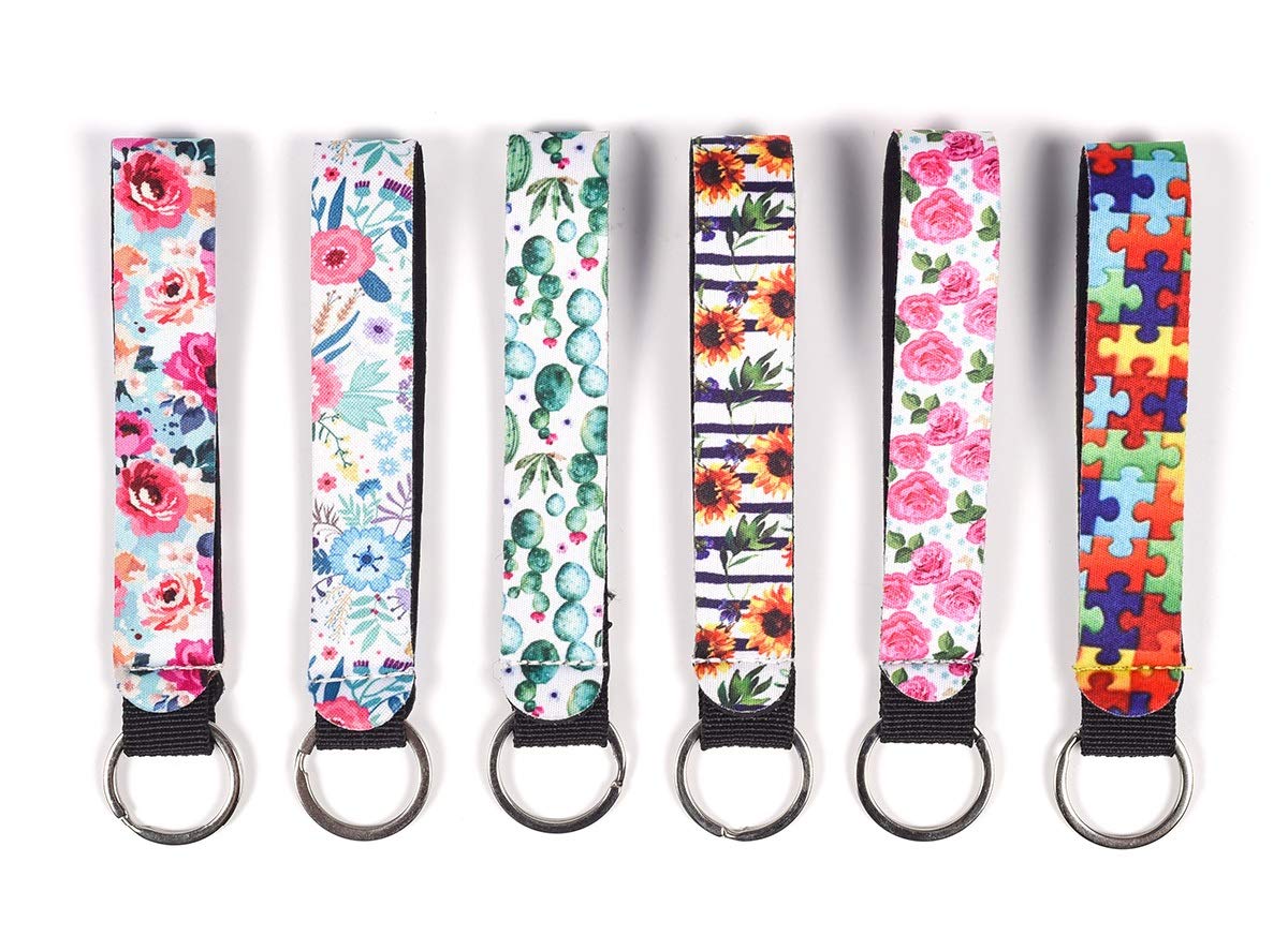 ARRLSDB 6 Pack Chapstick Holder Keychain - Neoprene Lip Balm Keychain Holder for Keys, Purse & Backpack (6 Pack, Multicolor) - Perfect for Hiking, Travel & Daily Use