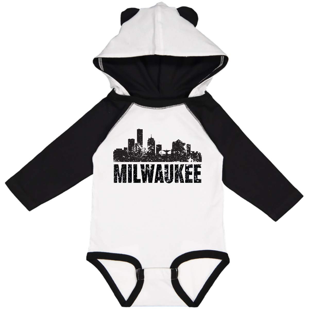Inktastic Milwaukee Skyline Grunge Long Sleeve Creeper T-Shirt - Vintage Urban Style for Men & Women - Perfect for Casual Wear, Street Fashion, and City Exploration