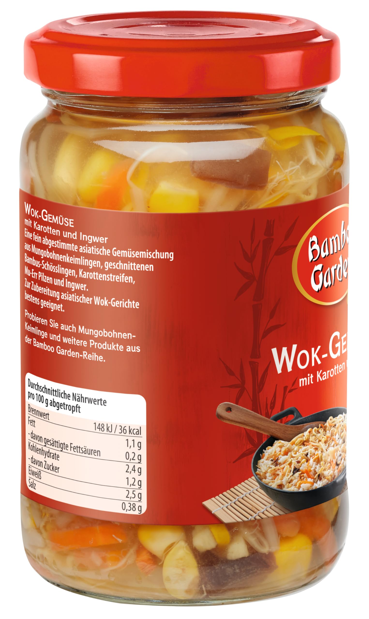 Organic Bamboo Garden Wok Vegetables, 330g (180g Drained Weight) - Asian Stir Fry Mix for Healthy Cooking | Perfect for Quick Meals, Vegan Dishes & Meal Prep
