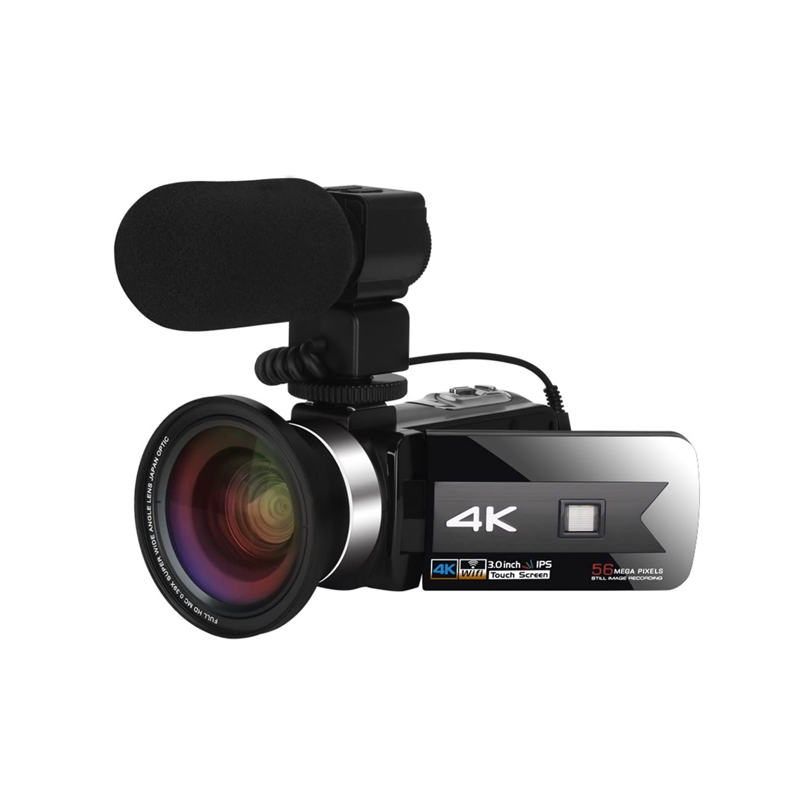 4K Night Vision WiFi Camcorder with 128GB SD Card - Portable Outdoor Video Camera for Vlogging, IR Recording & Photography (5-Piece Set) | Perfect for Travel, Wildlife Monitoring & Home Security