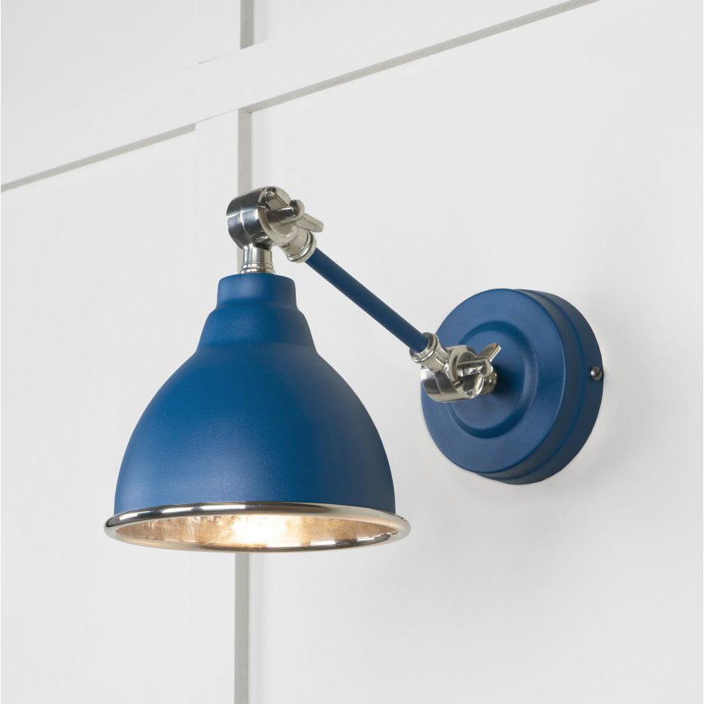 Hammered Nickel Brindley Wall Light - Vintage Industrial Sconce in Multiple Finishes - Perfect for Bedroom, Living Room & Hallway Lighting