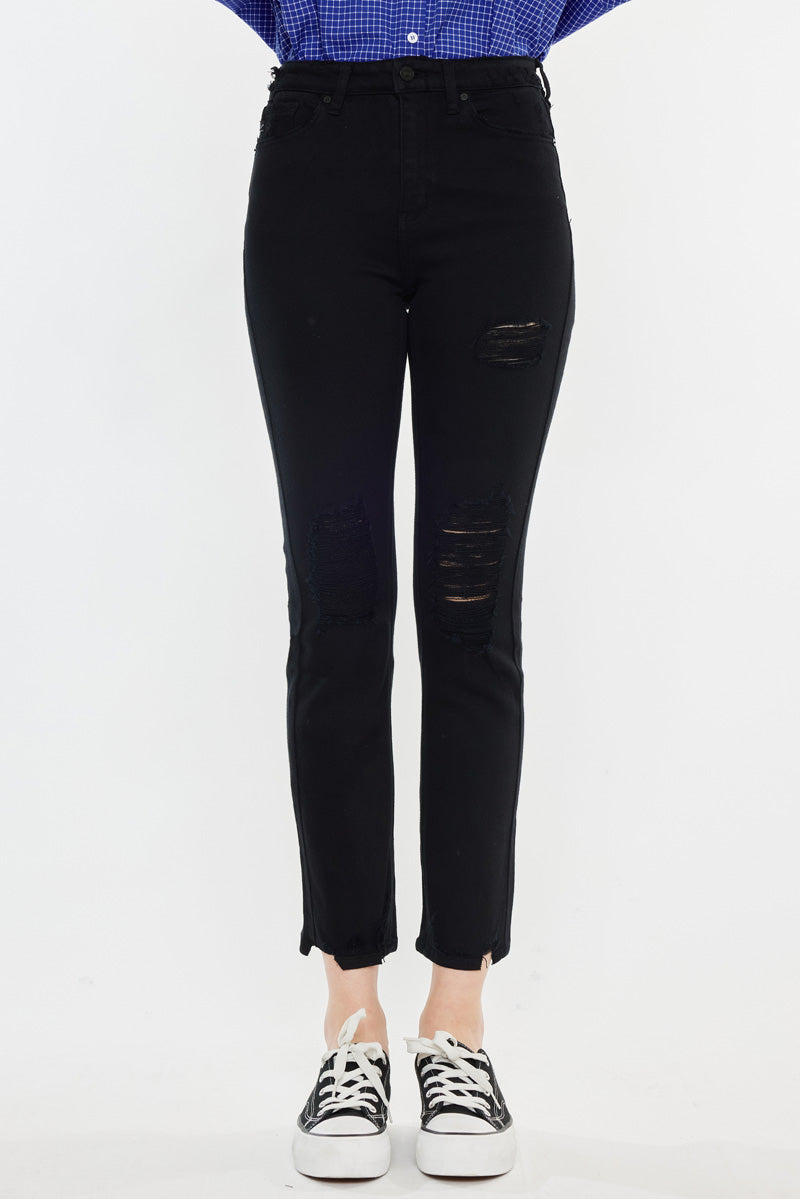 Haven Ultra High Rise Slim Straight Leg Jeans for Women - Stretch Denim Pants, Comfortable & Flattering Fit - Perfect for Casual Outfits, Workwear, and Everyday Style