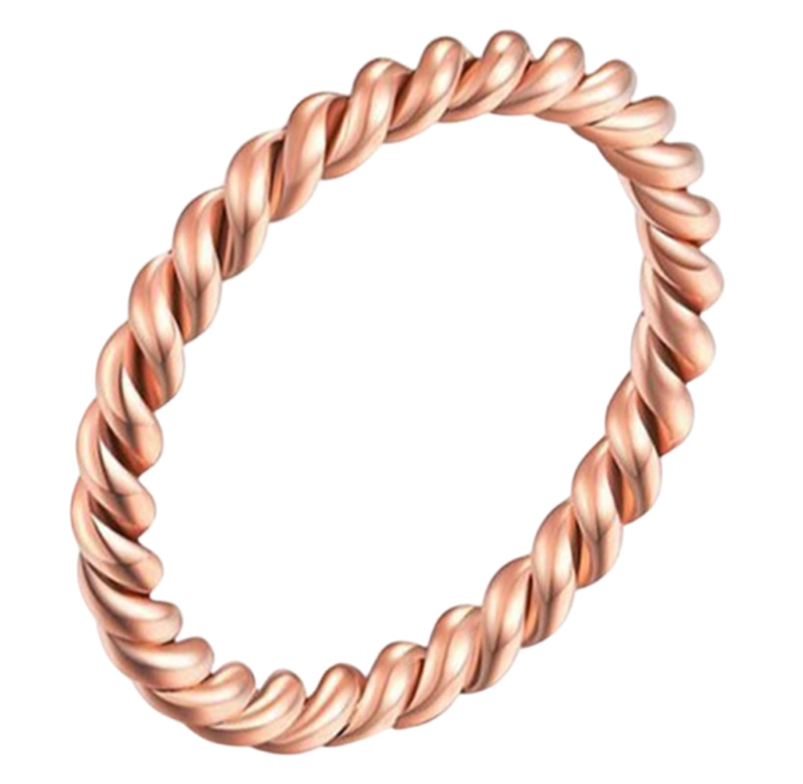 Handmade Pure Copper Twisted Tensor Rings for Men & Women - Solid Copper Twist Ring Jewelry for Healing & Energy Balance - Perfect for Meditation, Yoga & Spiritual Practices
