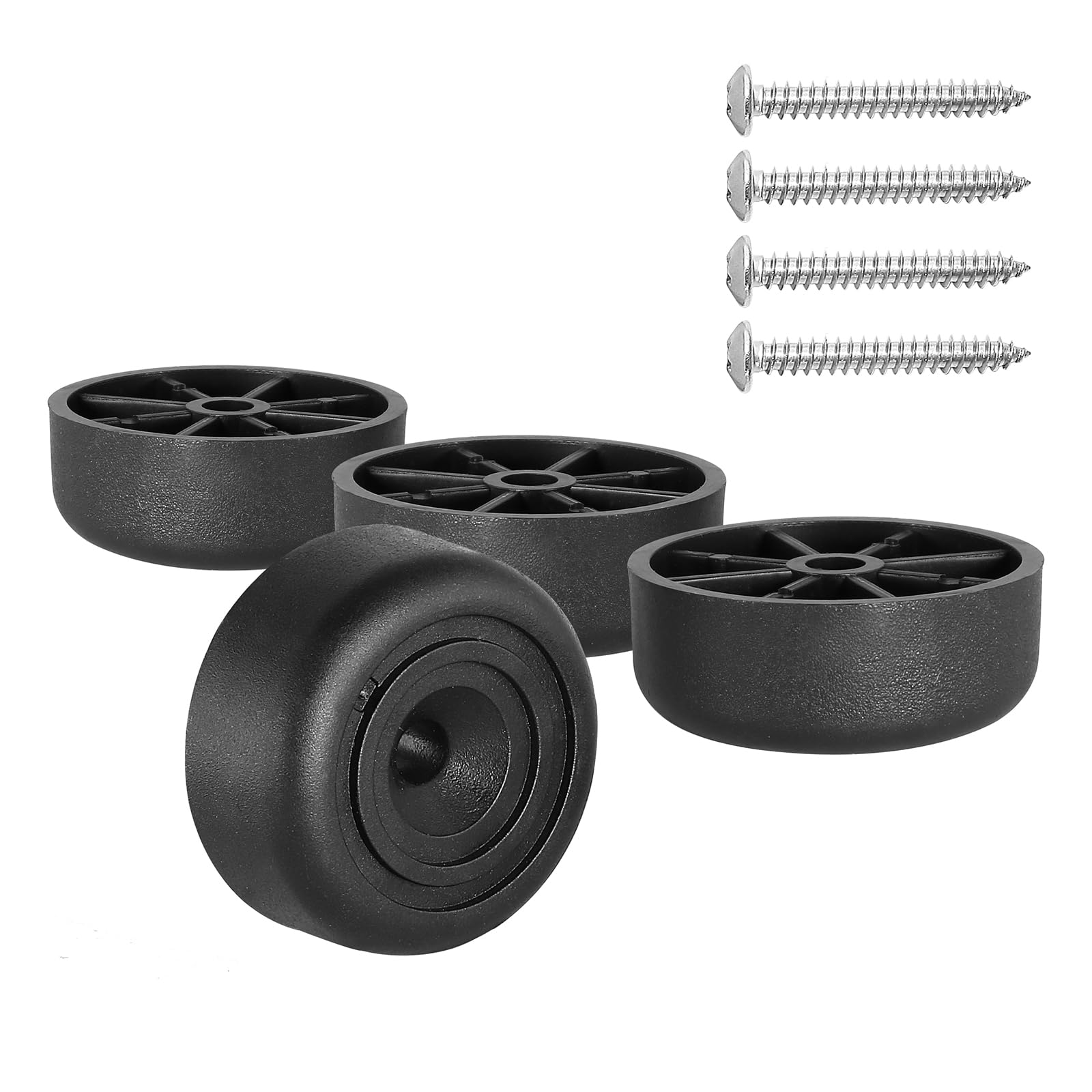 1/2 Inch Black Plastic Furniture Legs - Screw-in Round Tapered Replacement Legs for Couch, Sofa & Table (Pack of 4) - Perfect for DIY Furniture Repair & Home Decor Upgrade