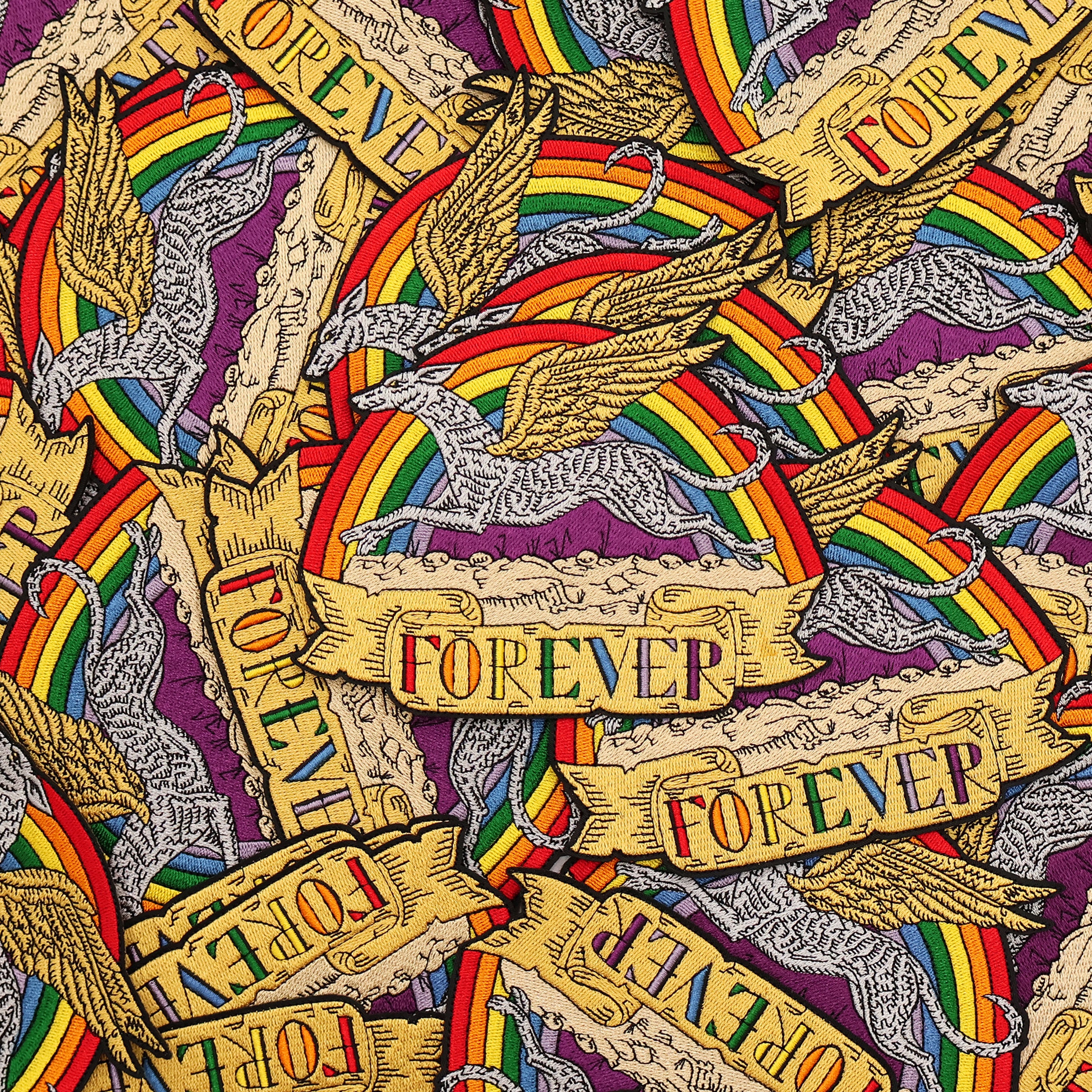 House of Hawks Forever Fabric Patch - Iron-On Embroidered Applique for Jackets, Bags & DIY Crafts - Perfect for Customizing Denim, Backpacks & Home Decor