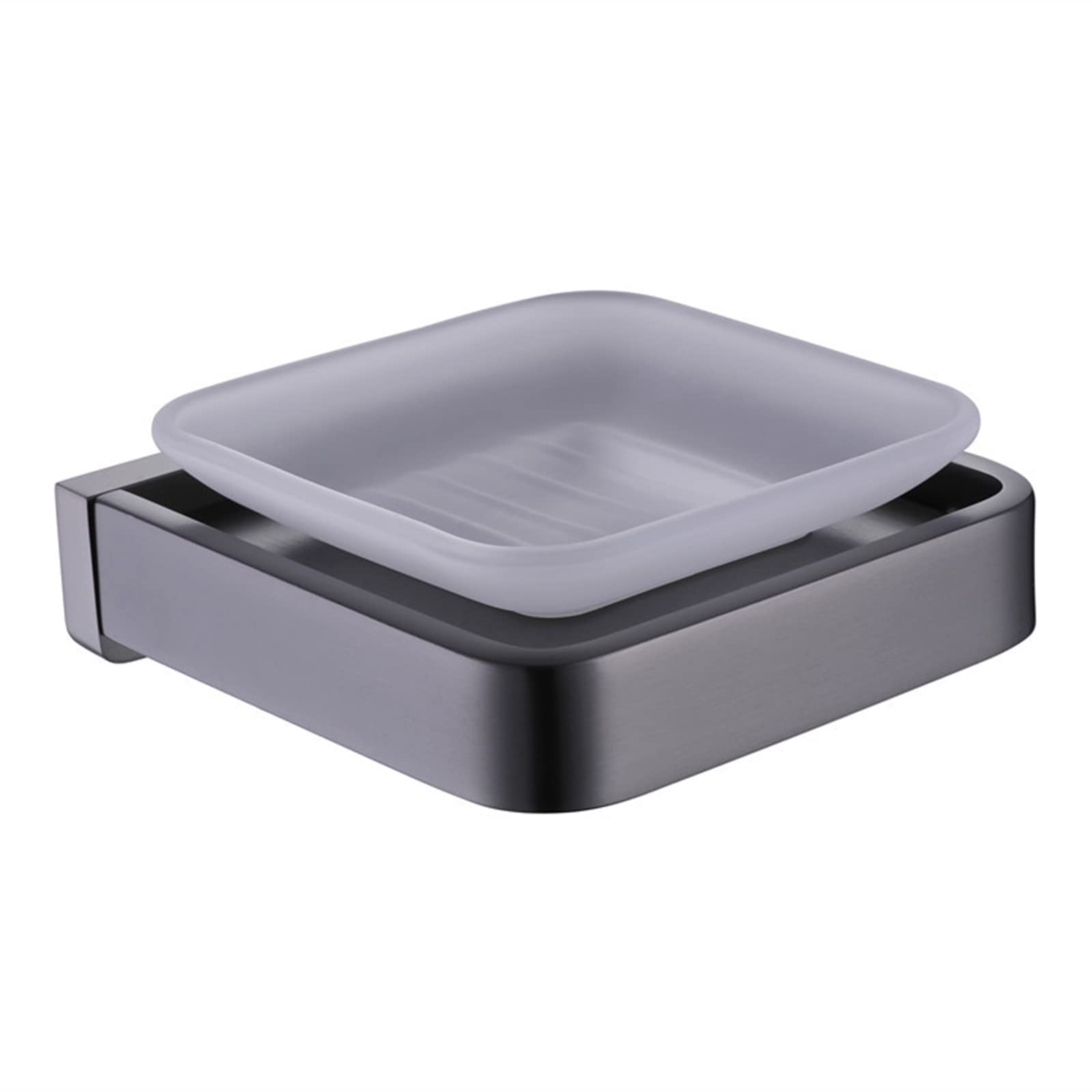TBFL Stainless Steel Soap Dish Holder - Gun Grey 304 Wall Mount Soap Saver Case for Bathroom & Kitchen | Durable Rustproof Shower Organizer for Home, RV, Apartment