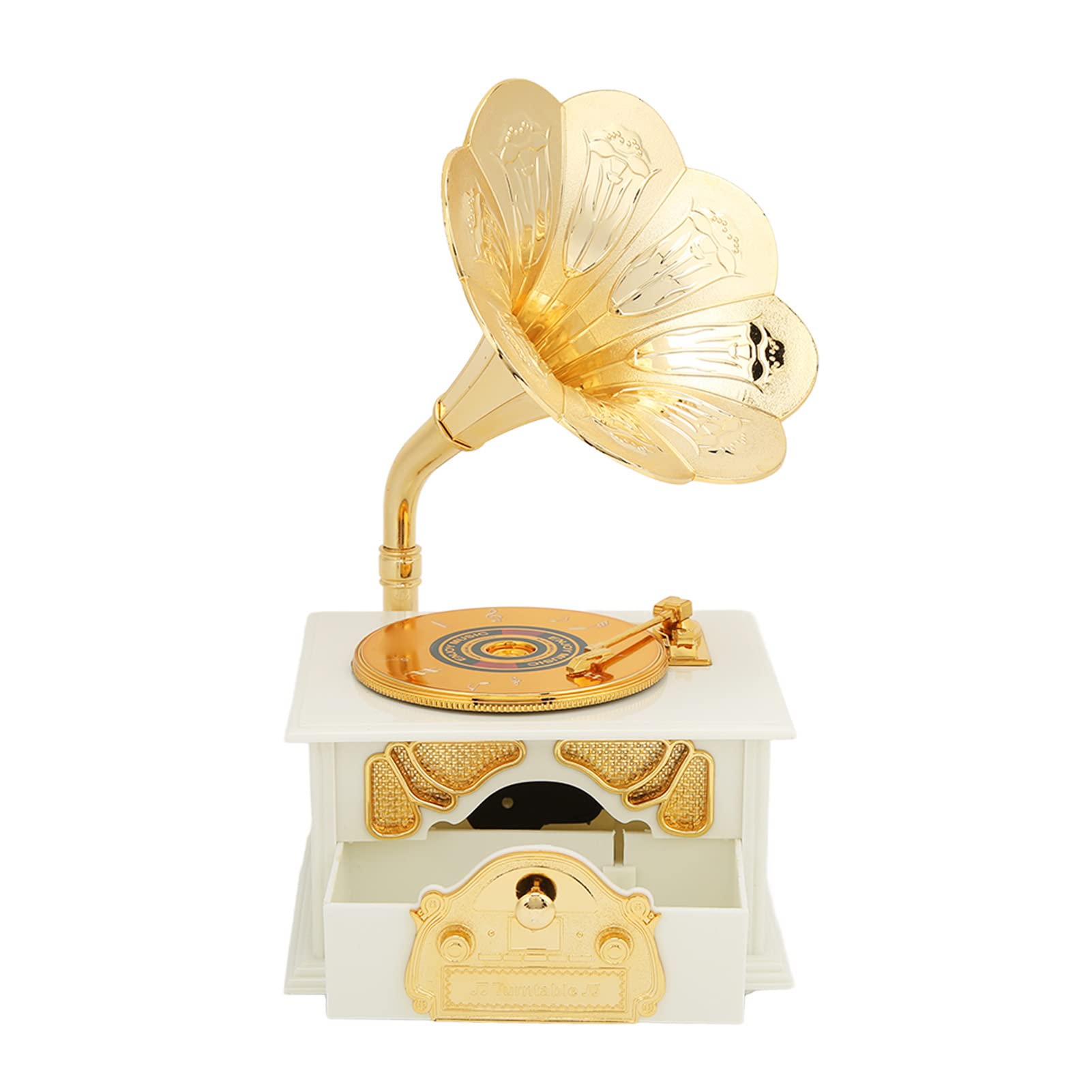 Jeanoko Vintage Golden Horn Musical Box - Handcrafted Clear Music Box for Birthday, Wedding & Anniversary Gifts - Perfect for Romantic Proposals, Home Decor & Special Occasions