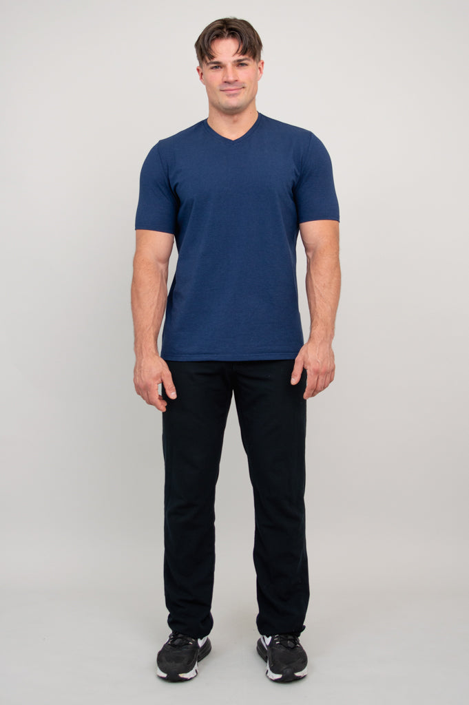 Adam Short Sleeve Shirt for Men - Soft Bamboo Fabric in Indigo Blue - Perfect for Casual Wear, Office & Summer Outfits