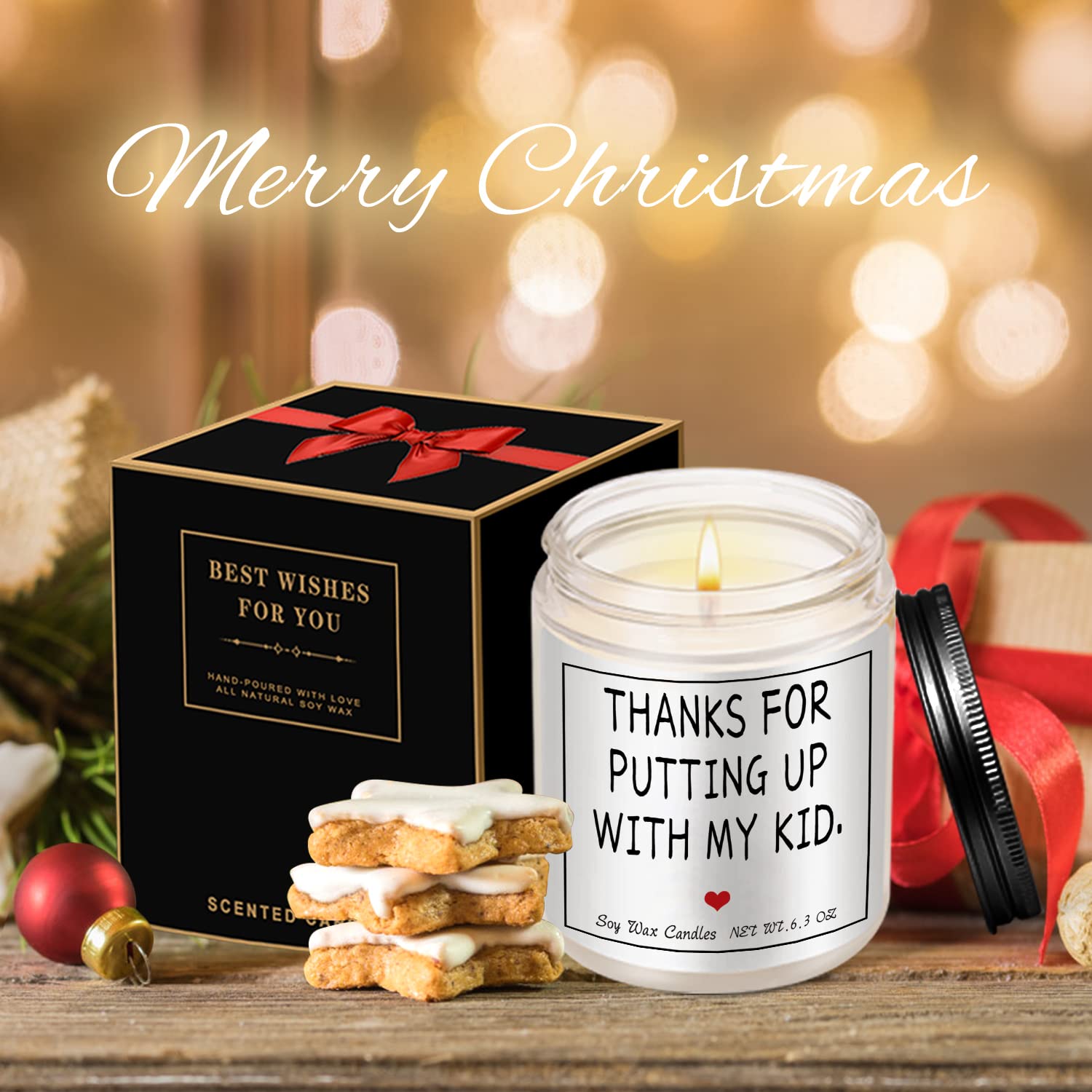 Personalized Teacher Gifts - Thoughtful Thank You Present for Educators, Daycare Teachers, Nannies & Retired Teachers - Ideal for Teacher Appreciation Week, Graduation, End of Year & Retirement Celebrations - Scented Candle Gift Set for Women & Men