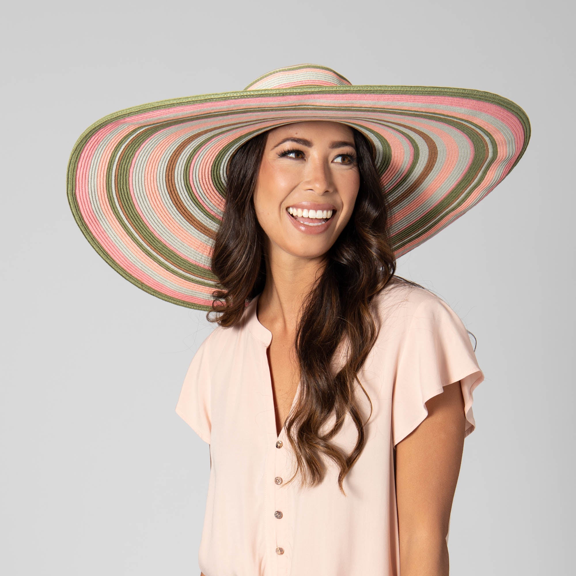 Day Off Multi Striped Round Crown Floppy Hat - Stylish Sun Hat for Women, Beach Vacation, Summer Outdoor Activities