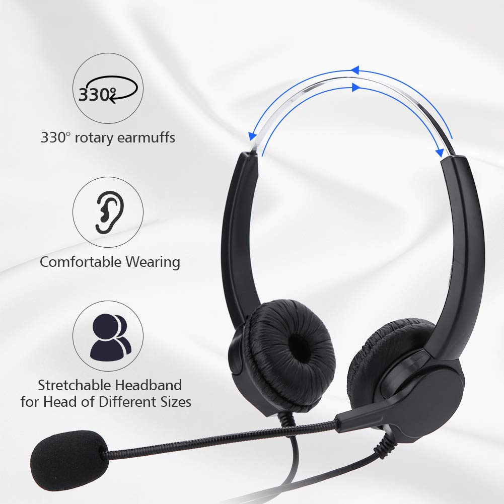 330° Rotating USB Headset with Noise-Canceling Microphone for Call Centers - Perfect for Customer Service, Remote Work & Online Meetings