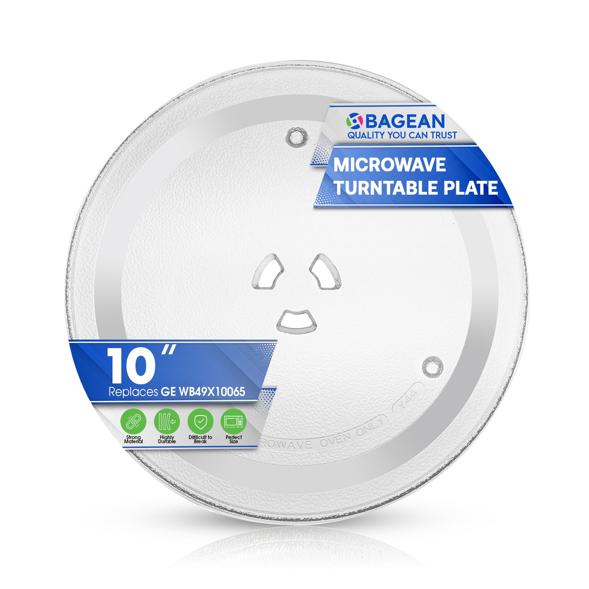GE WB49X10065 Microwave Plate Replacement - 10 Inch Exact Fit Glass Turntable for GE Microwaves | Durable Rotating Tray for Even Cooking & Reheating | Perfect for Popcorn, Leftovers & Frozen Meals
