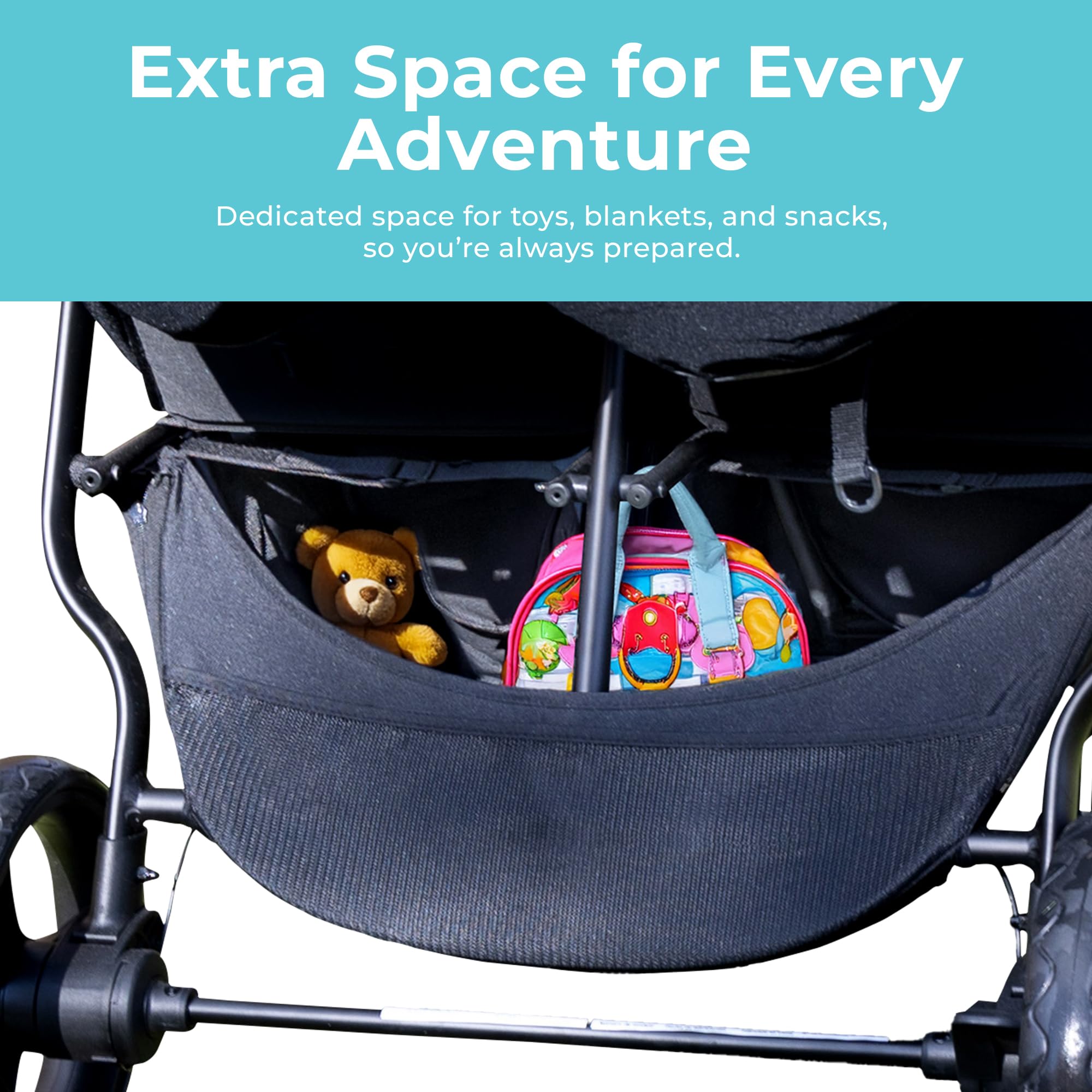 **Gaggle by Foundations Roadster Duo Side by Side Double Stroller - Lightweight Compact Stroller for Toddlers & Twins - Easy Fold & Maneuver - Amusement Park & Travel Approved - Black - Perfect for Shopping, Walks & Family Outings**
